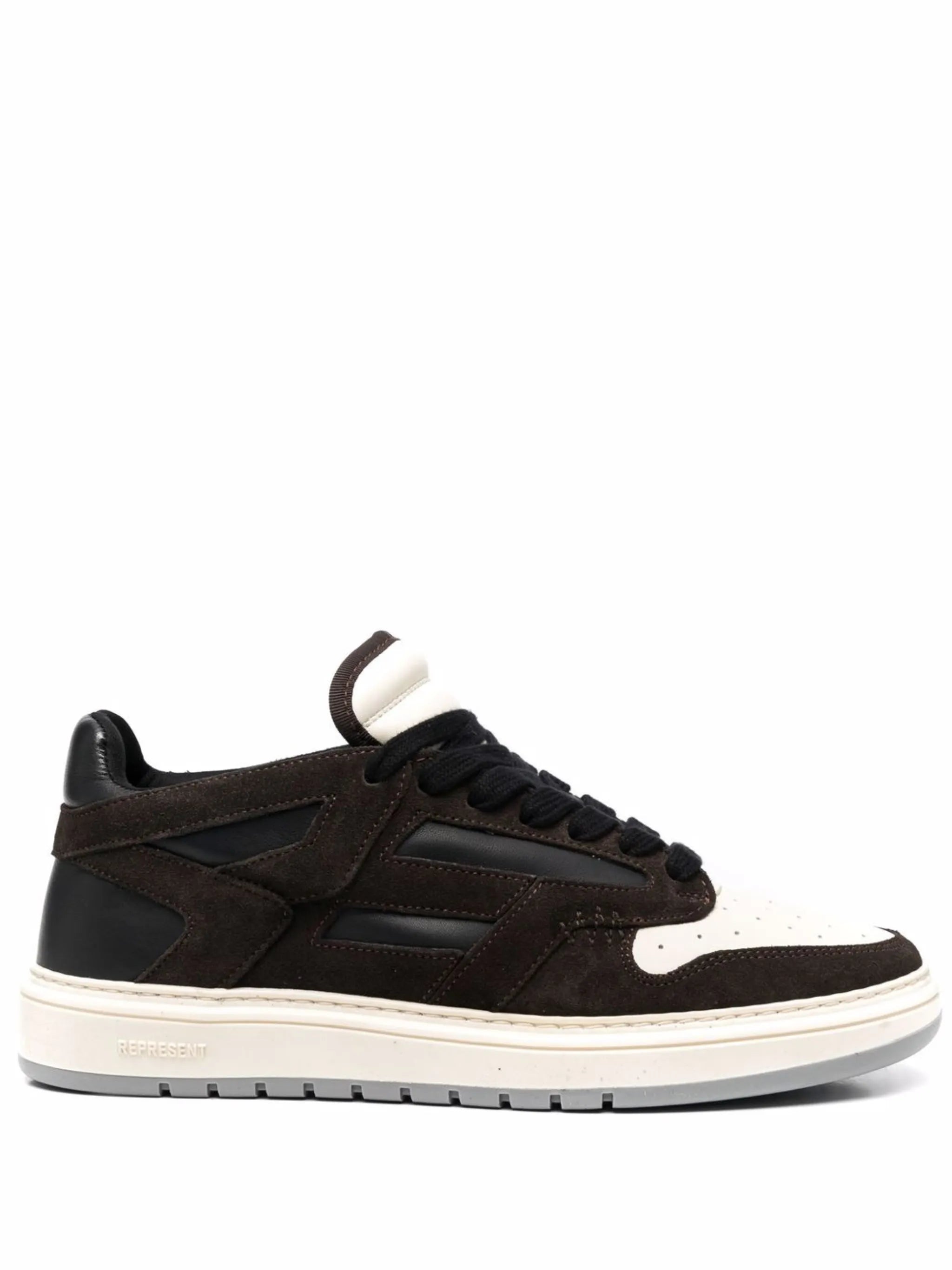 panelled lace-up sneakers