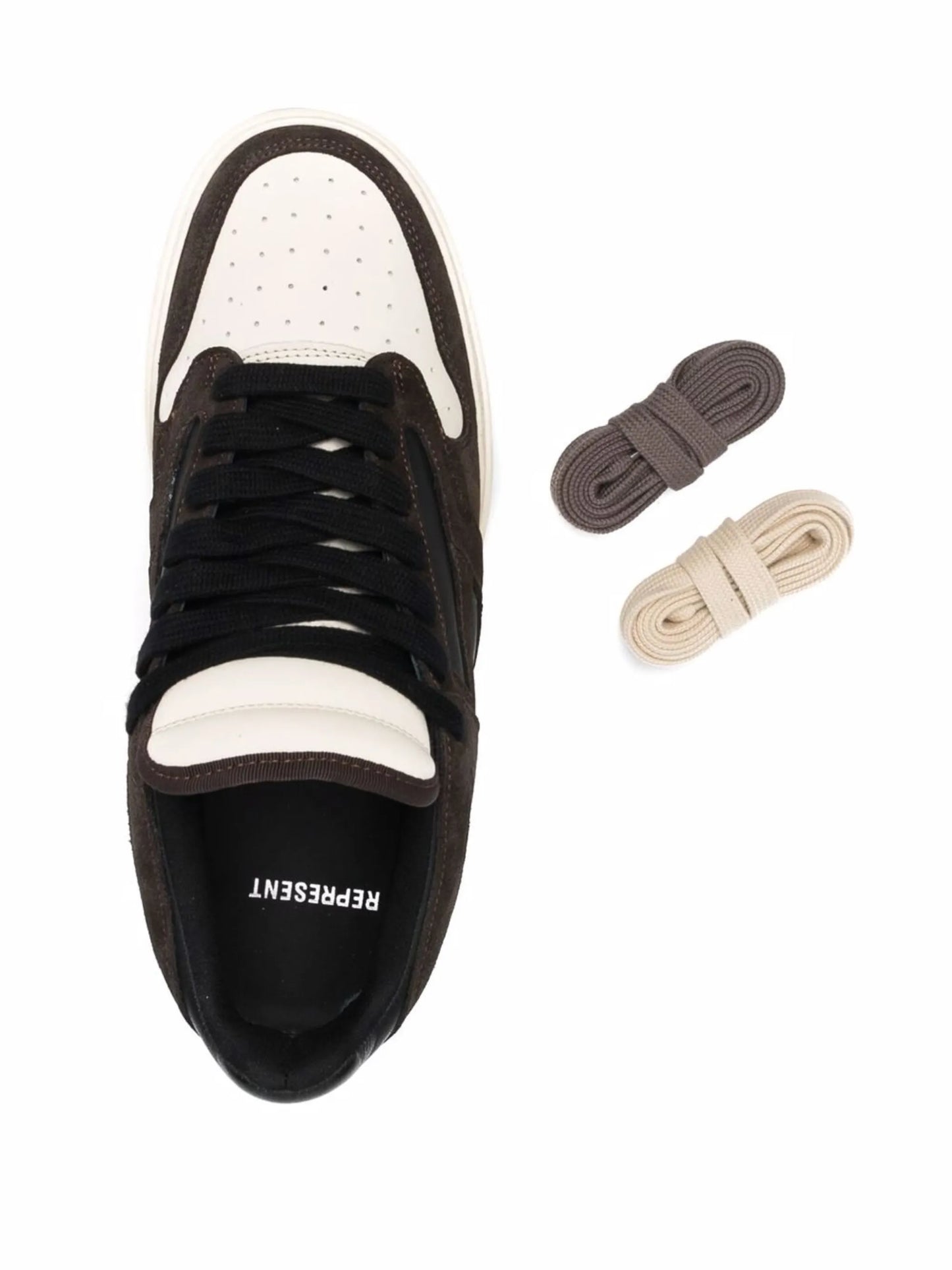 panelled lace-up sneakers