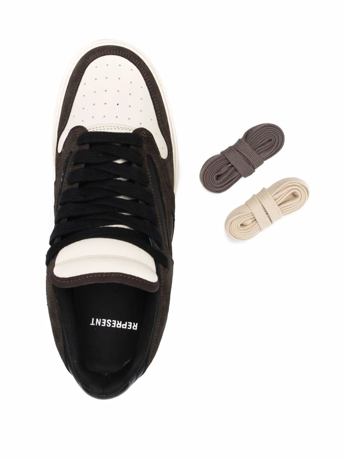 panelled lace-up sneakers