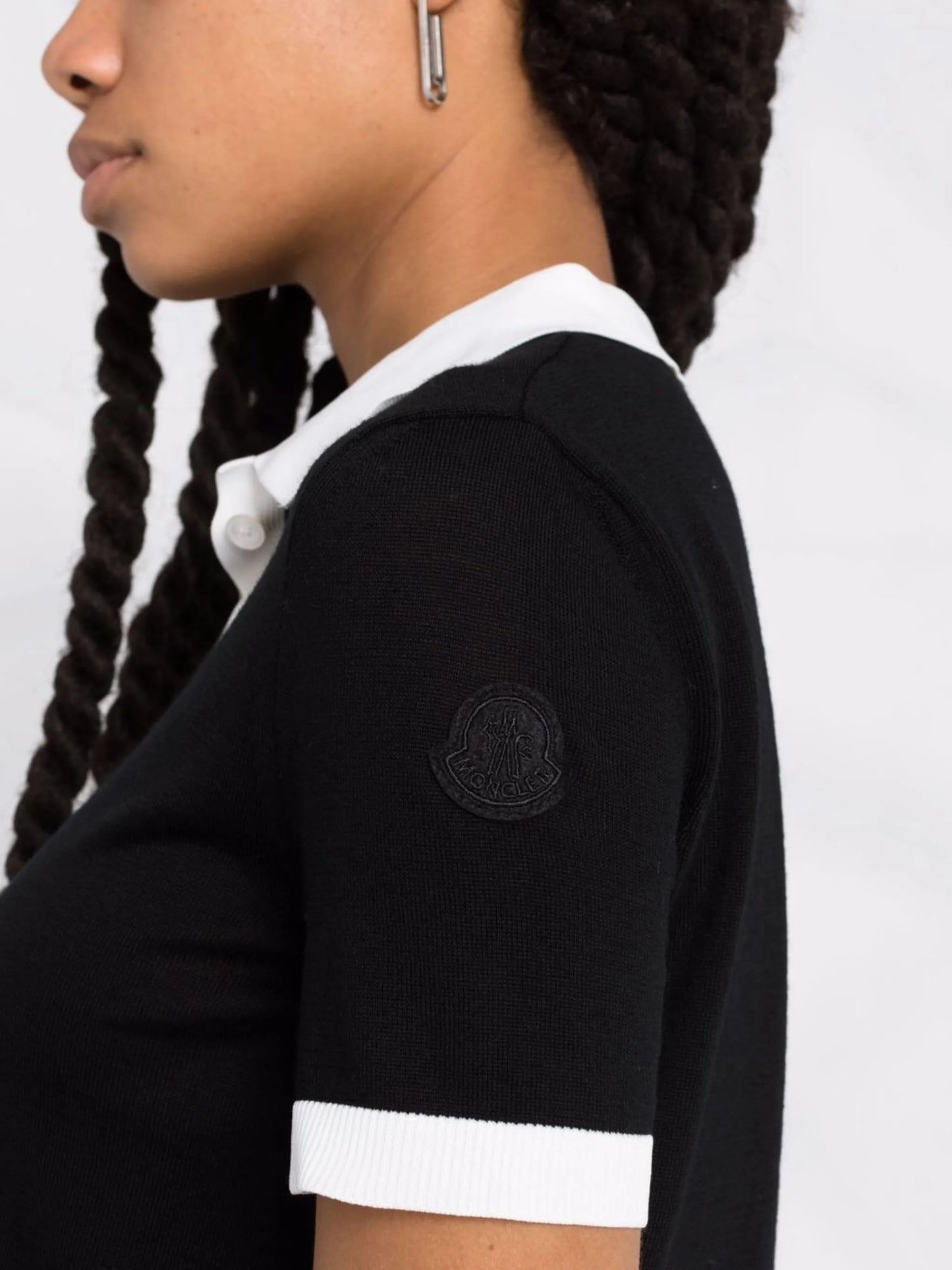 short-sleeved wool polo top