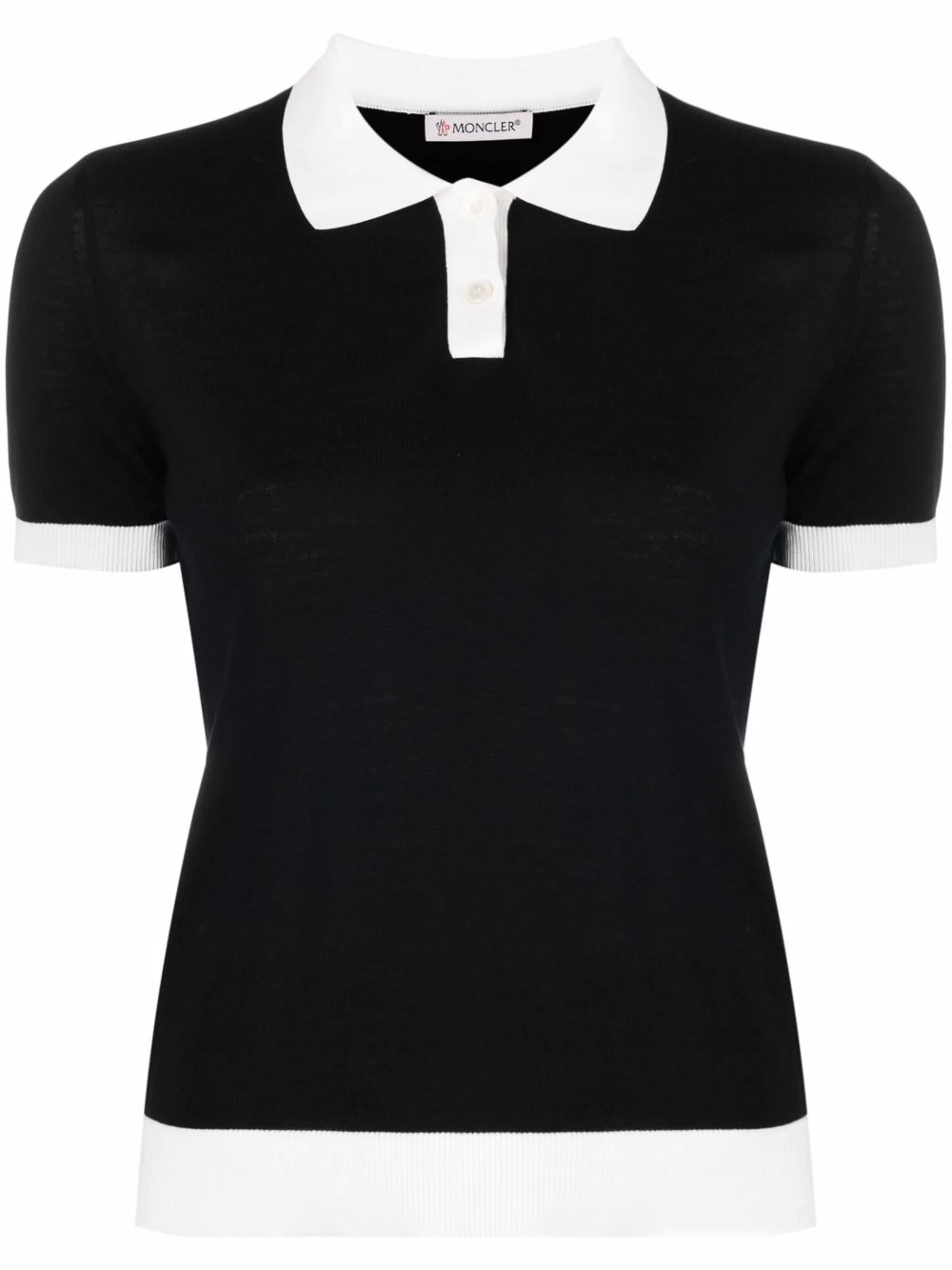 short-sleeved wool polo top