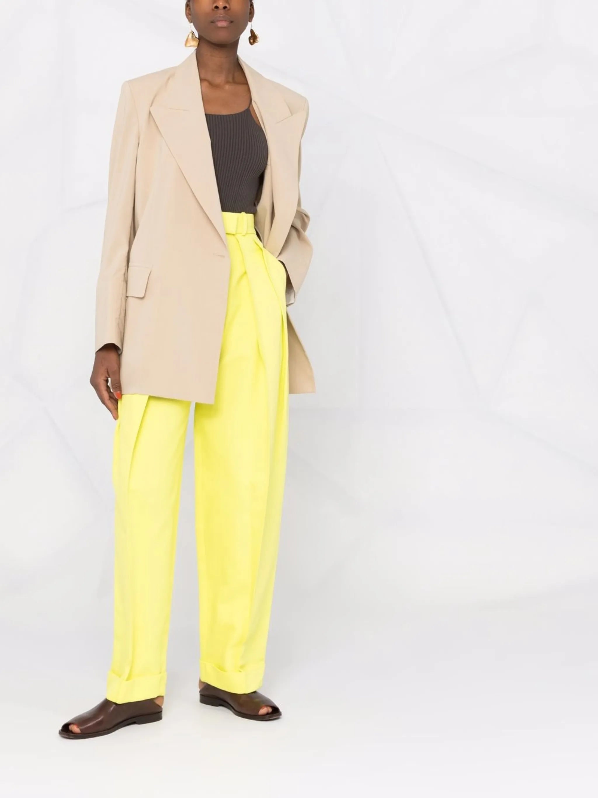 peak lapels single-breasted blazer