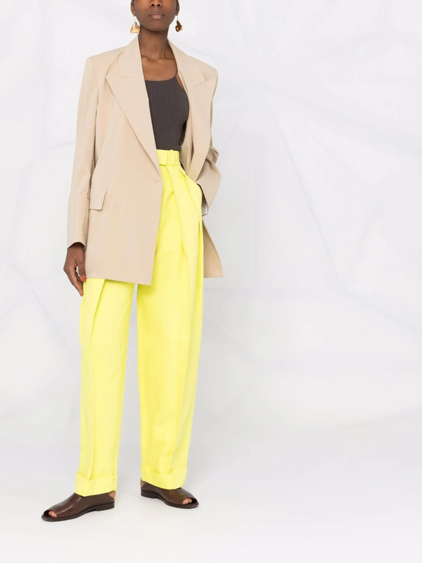 peak lapels single-breasted blazer