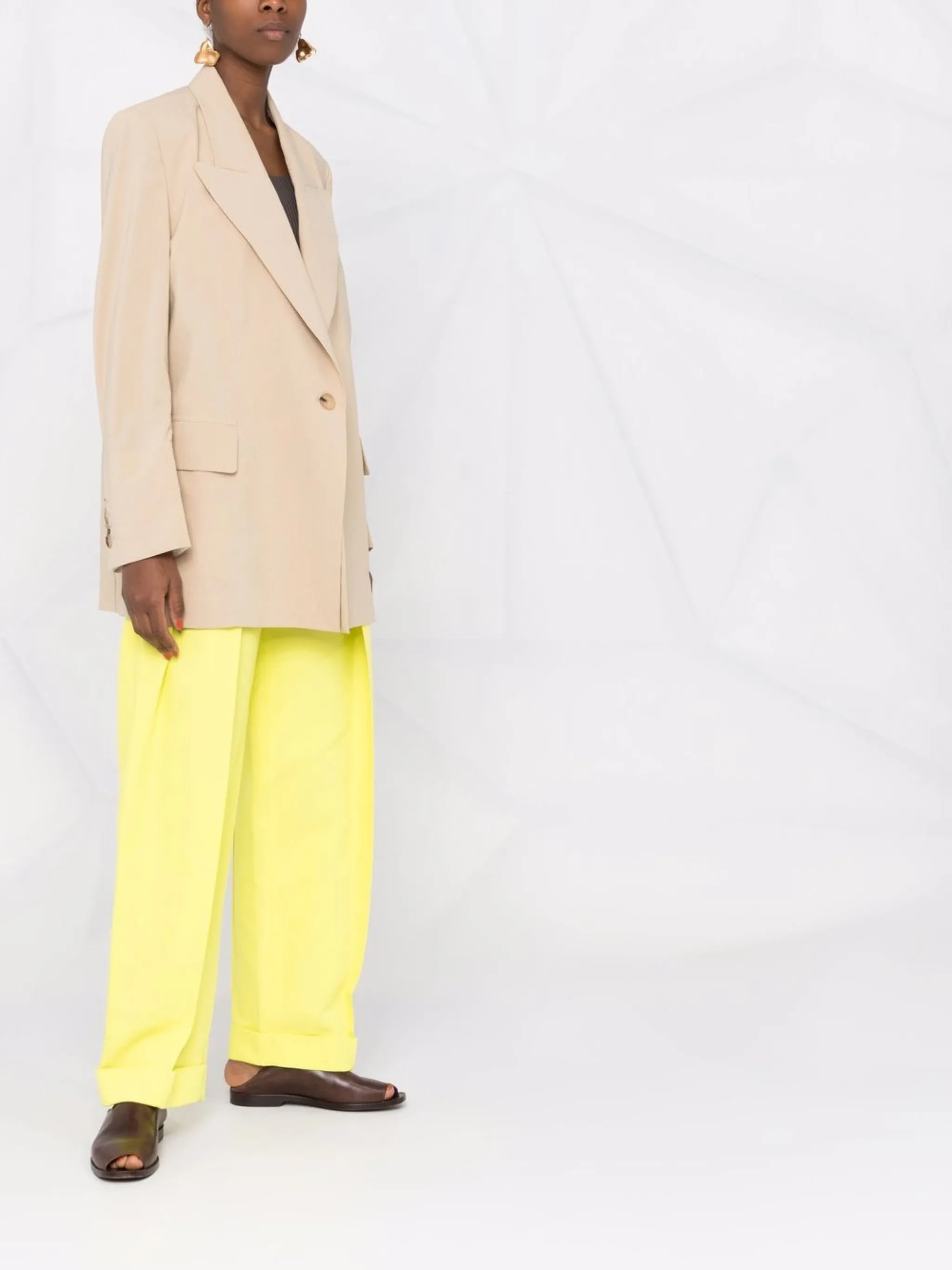 peak lapels single-breasted blazer