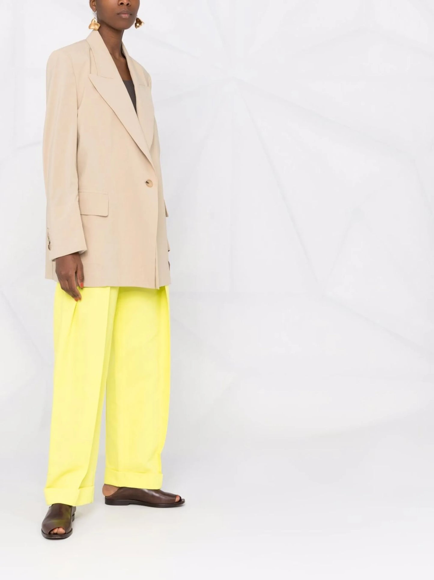 peak lapels single-breasted blazer