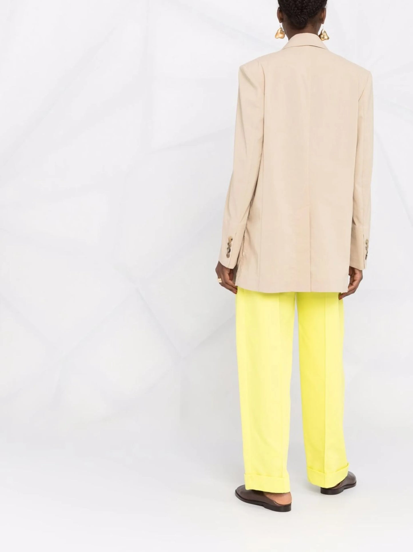 peak lapels single-breasted blazer
