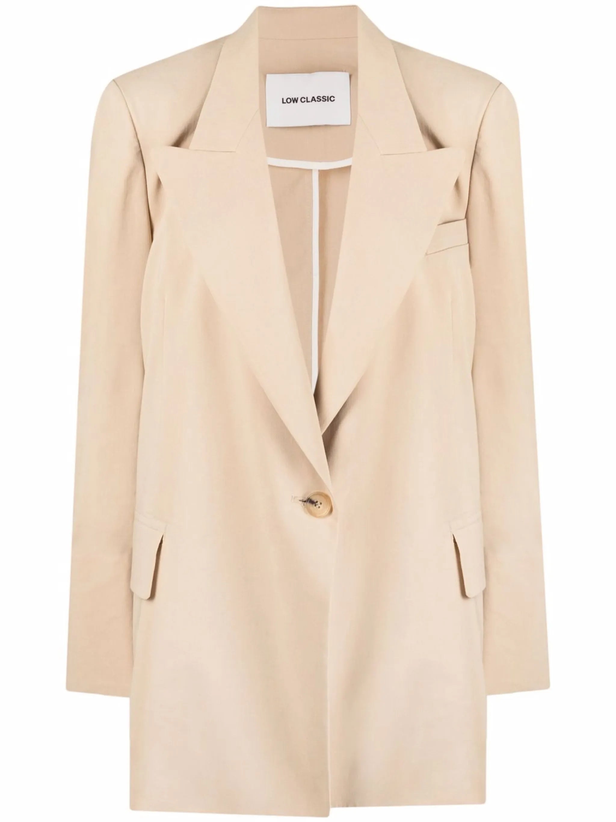 peak lapels single-breasted blazer