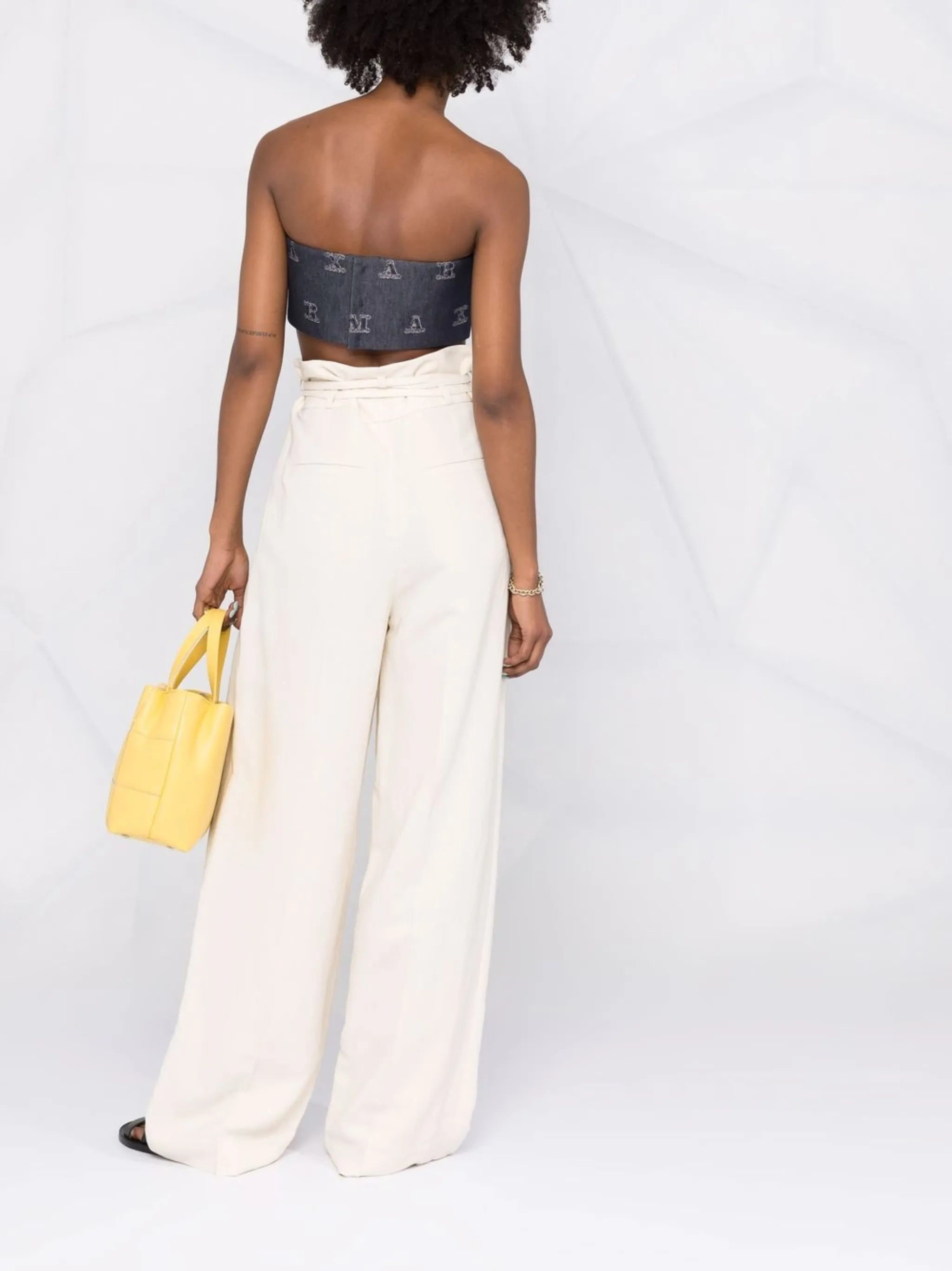 high-waisted wide-leg trousers