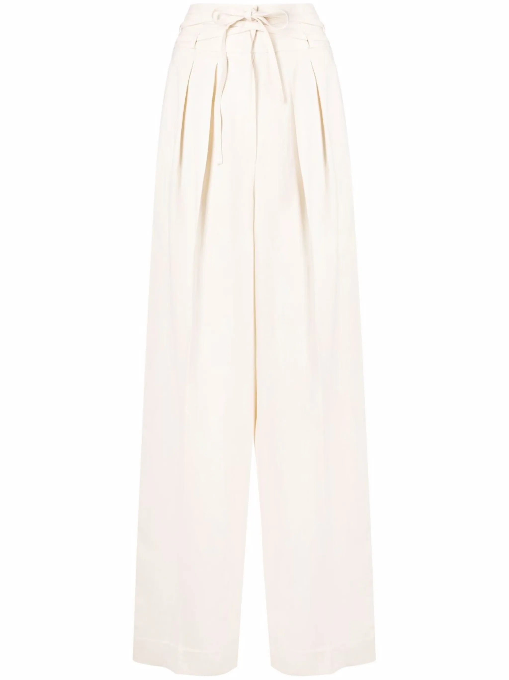 high-waisted wide-leg trousers
