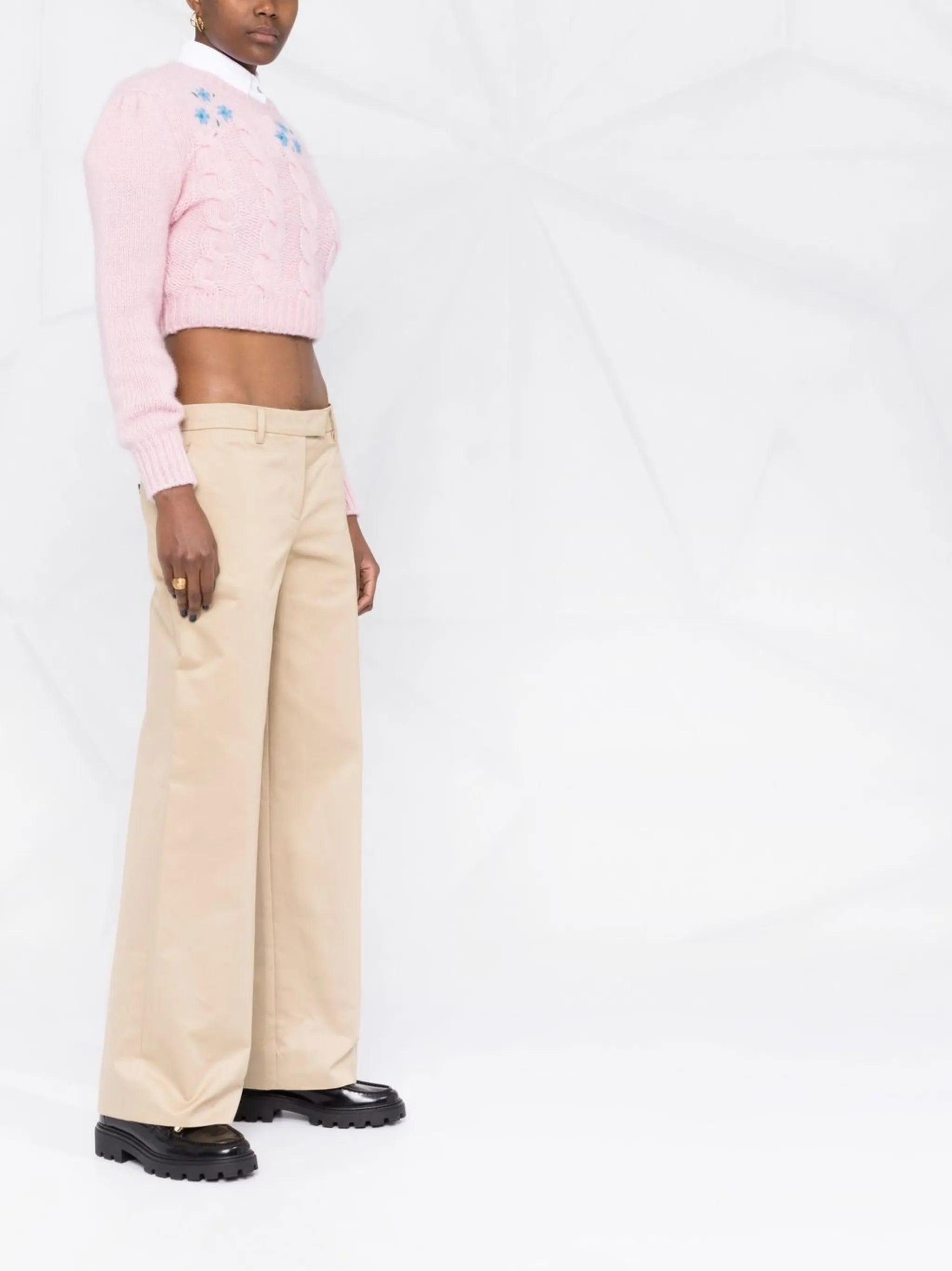 straight-leg tailored trousers
