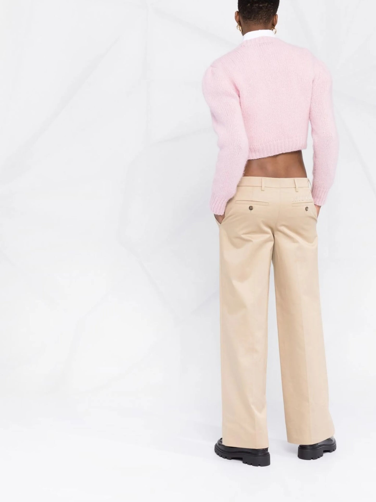 straight-leg tailored trousers