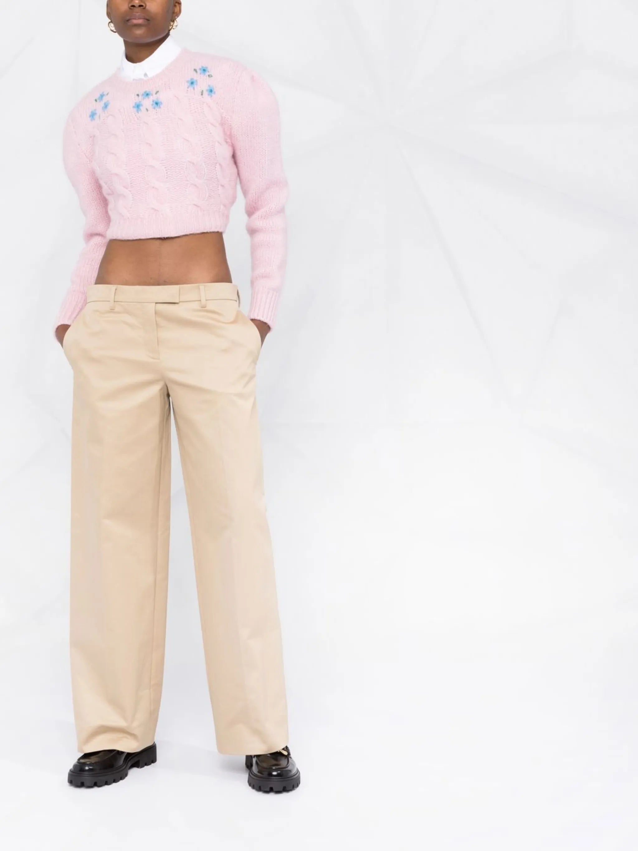 straight-leg tailored trousers