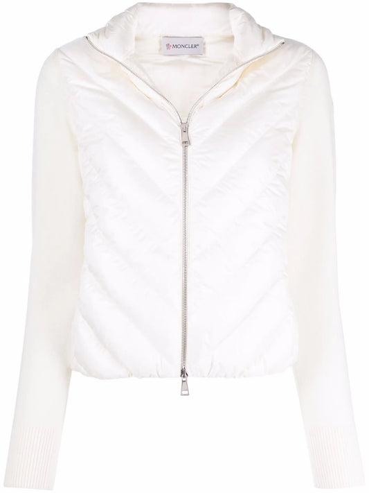 chevron-quilted puffer jacket