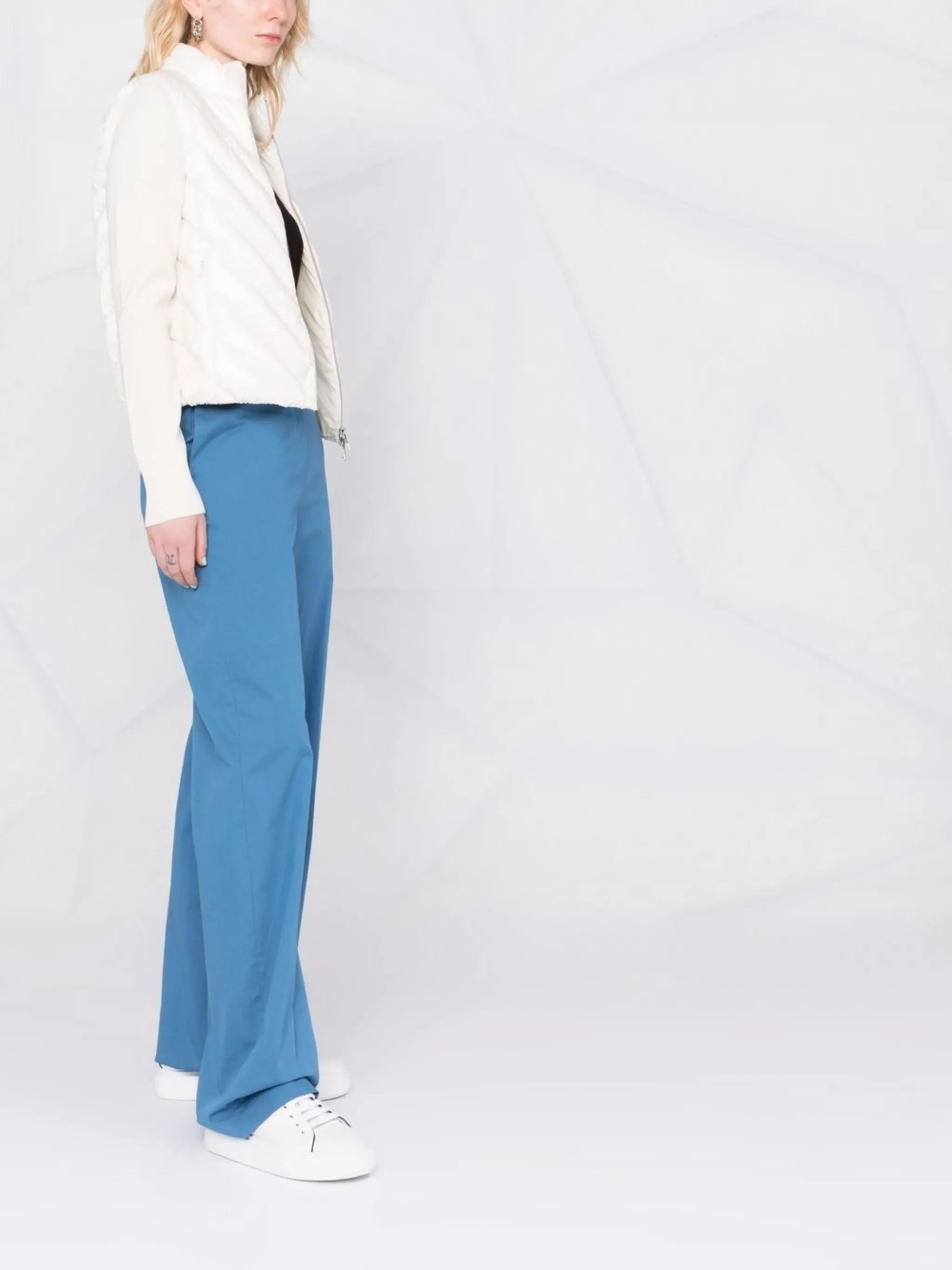 chevron-quilted puffer jacket