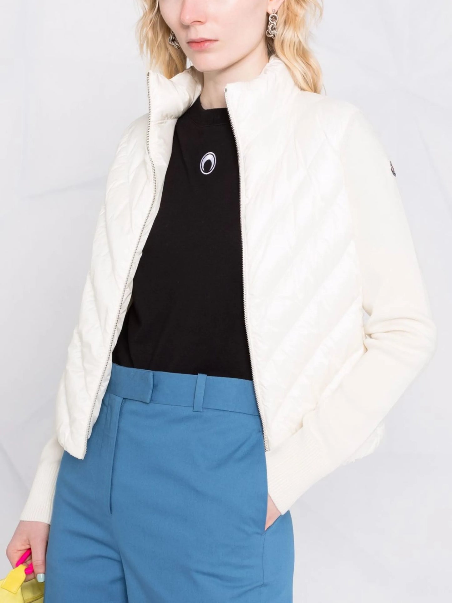 chevron-quilted puffer jacket