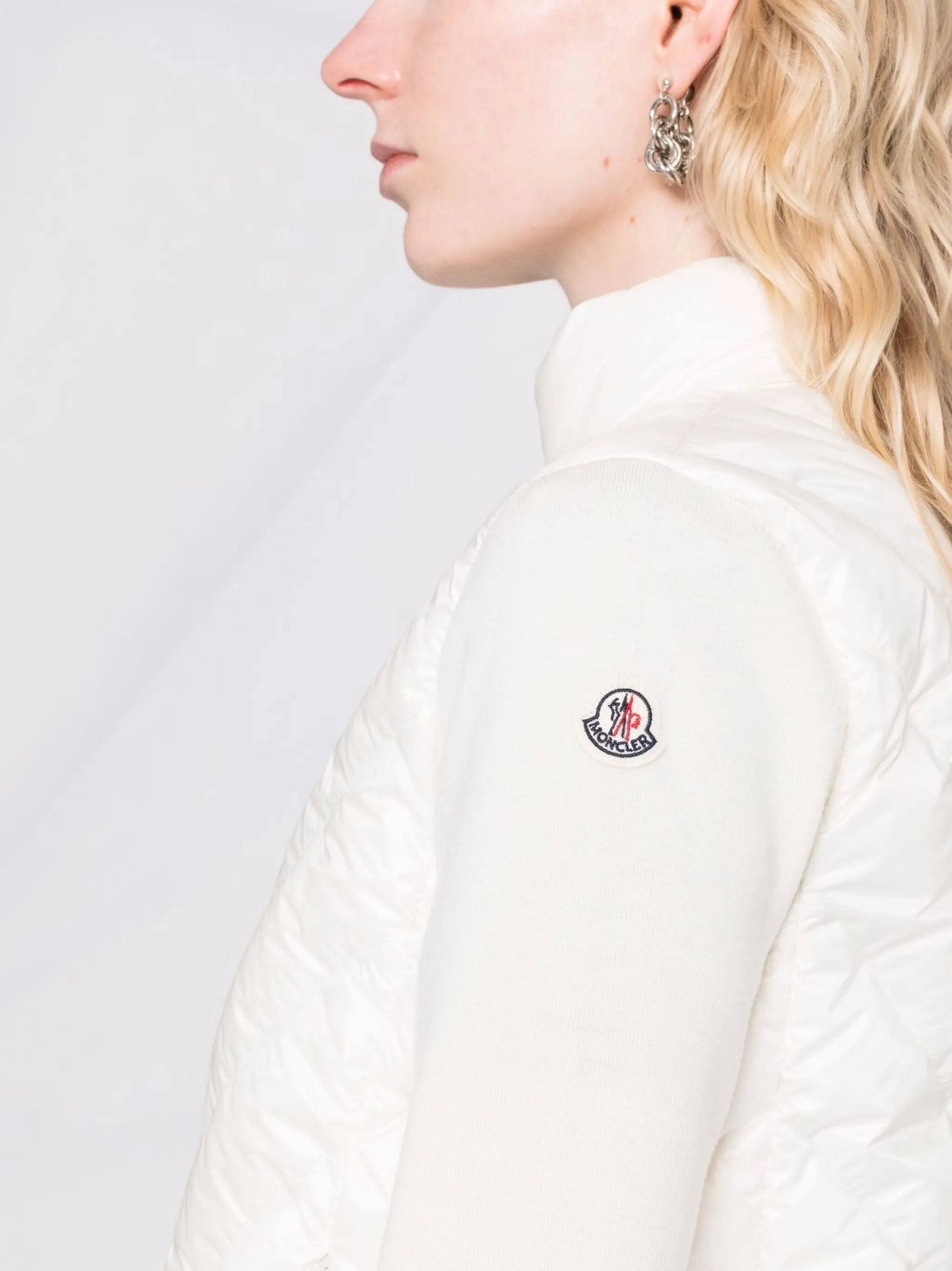 chevron-quilted puffer jacket