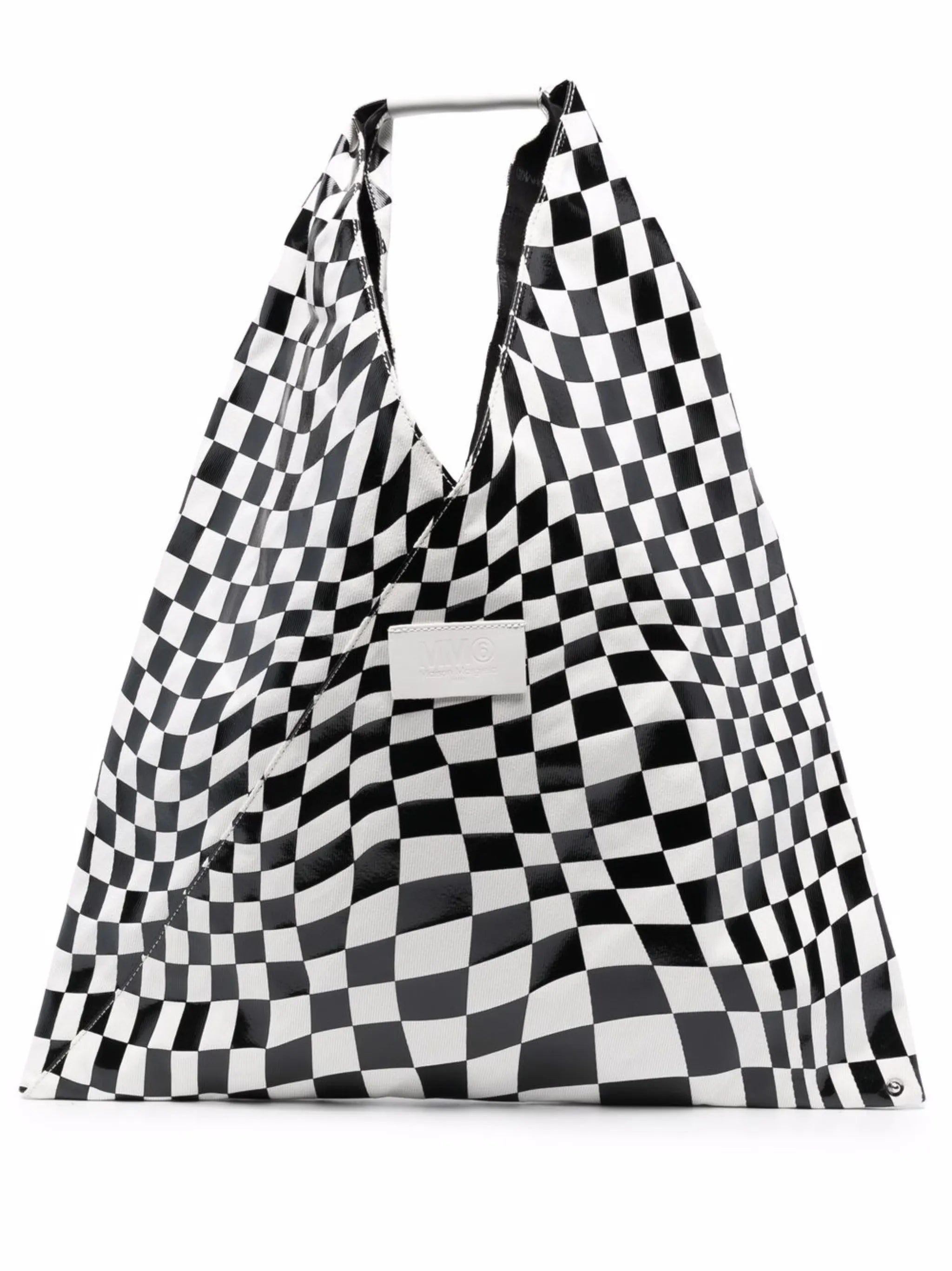 illusional-print tote bag