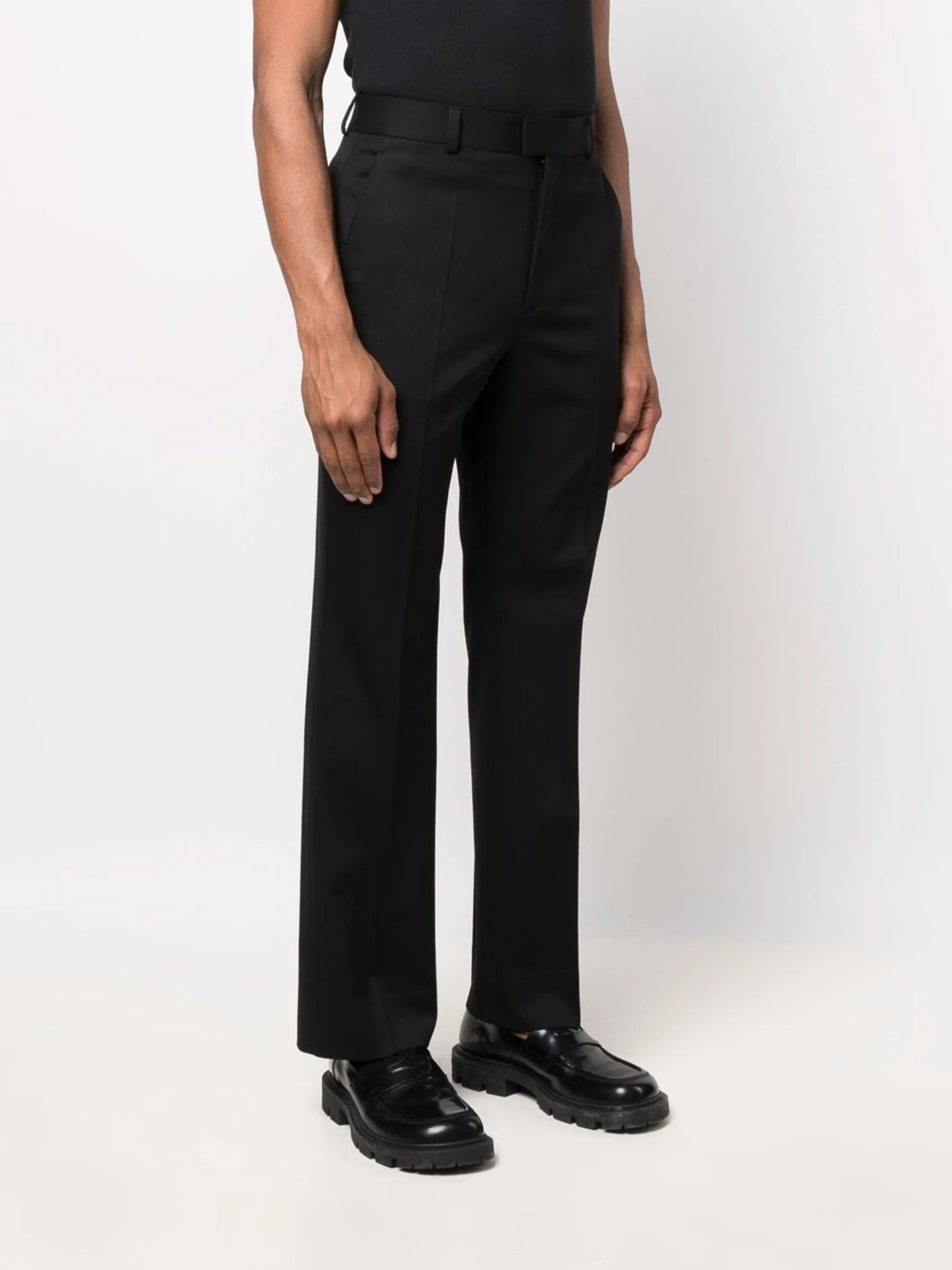 high-waisted tailored trousers