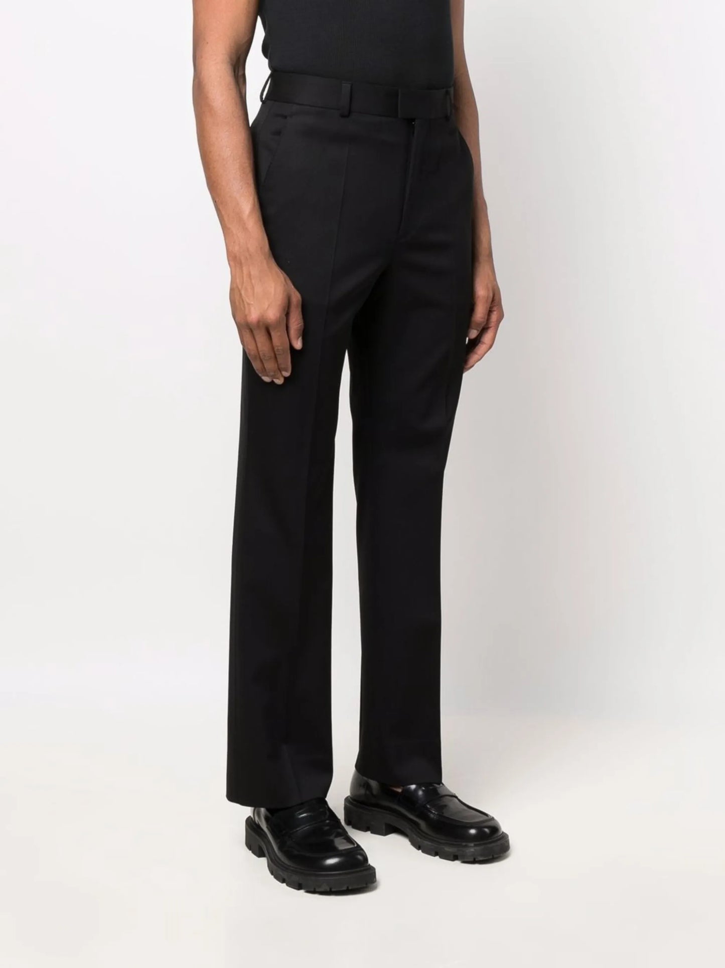 high-waisted tailored trousers