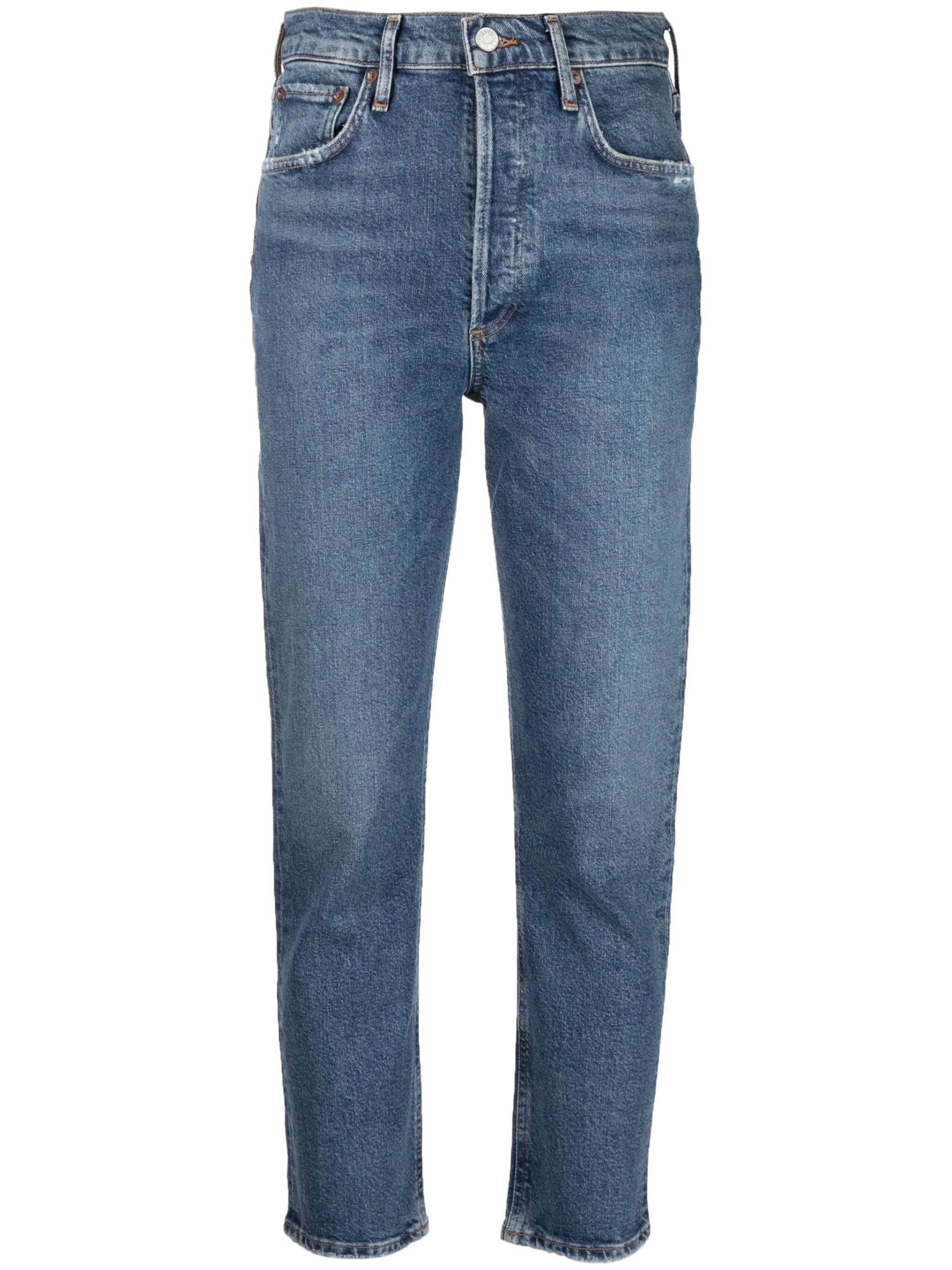cropped denim jeans