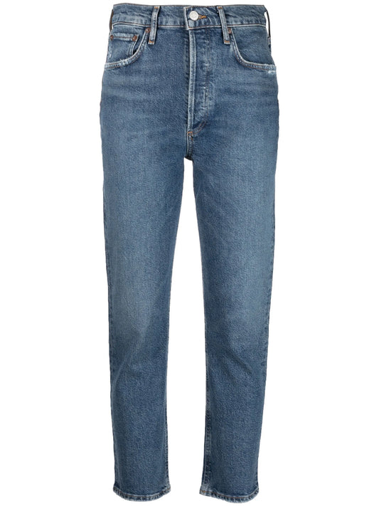 cropped denim jeans