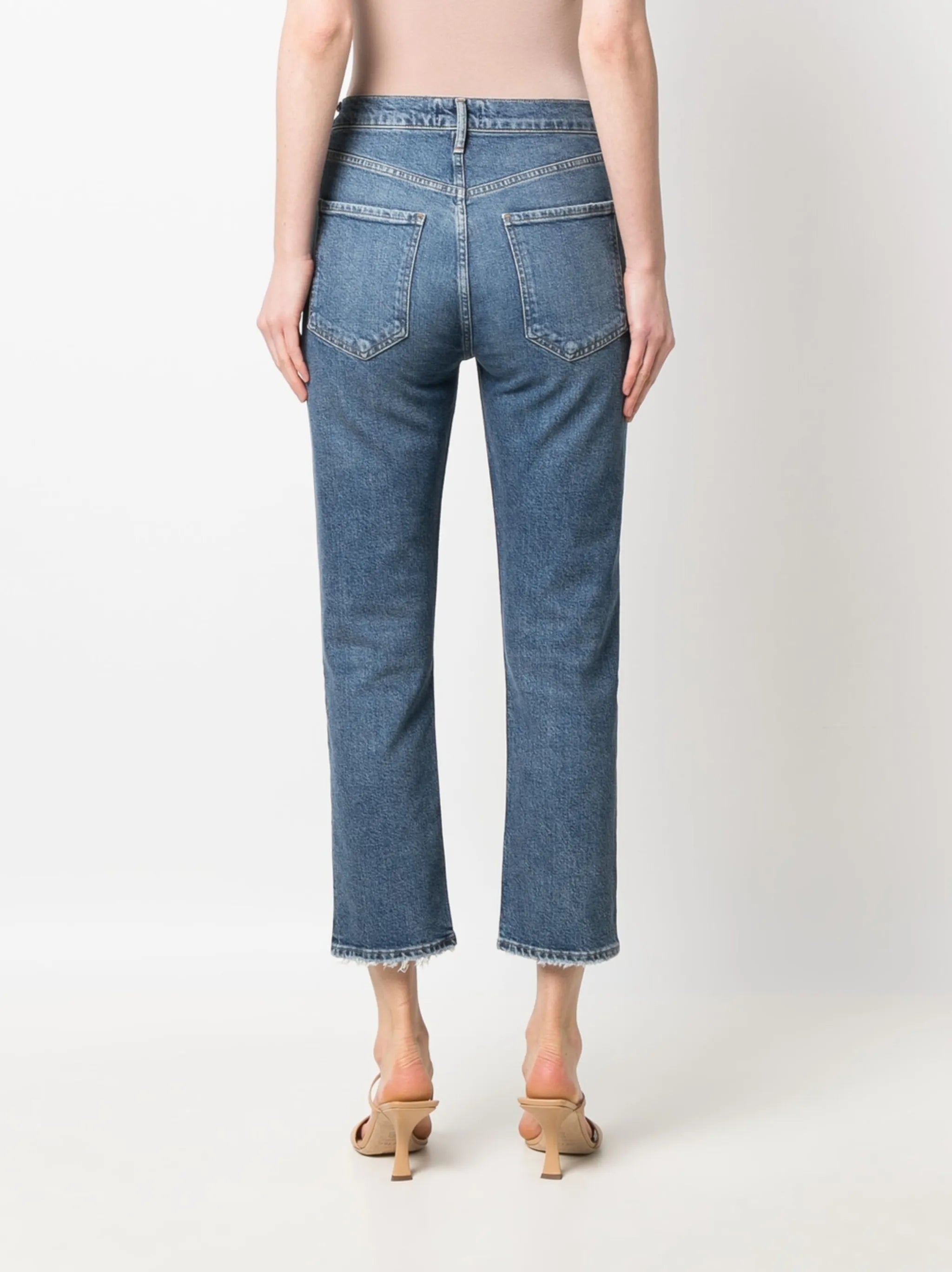cropped denim jeans