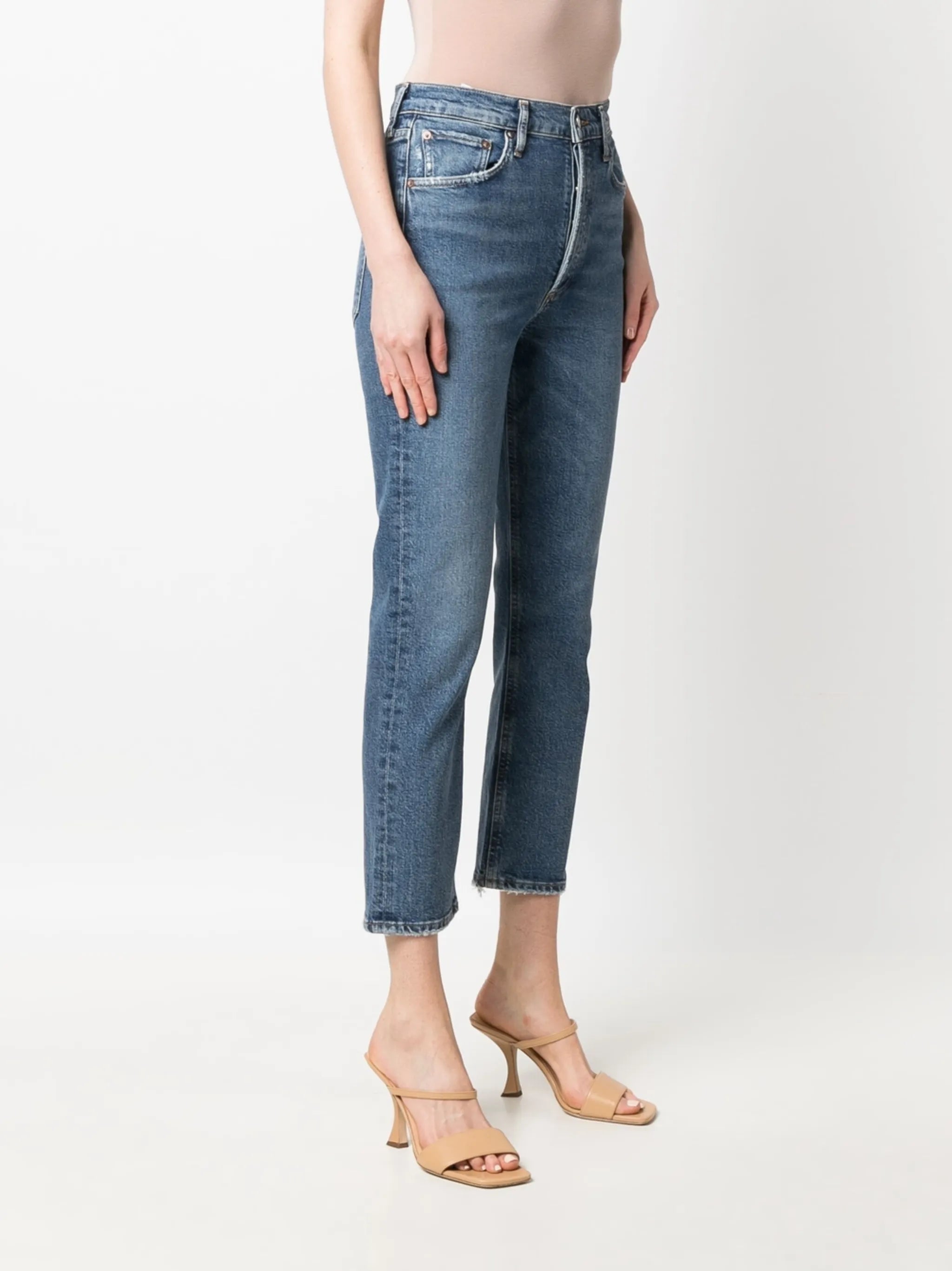 cropped denim jeans
