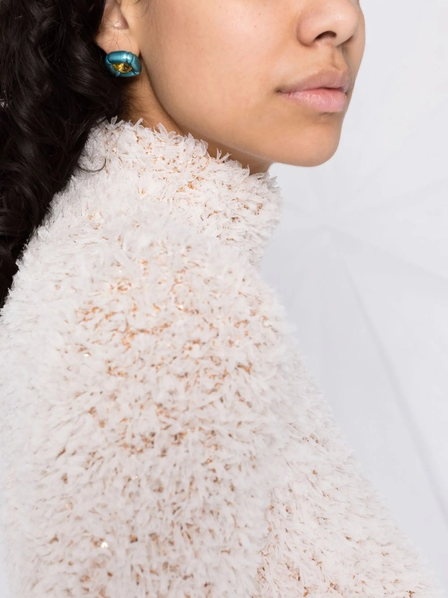 sequinned tulle top