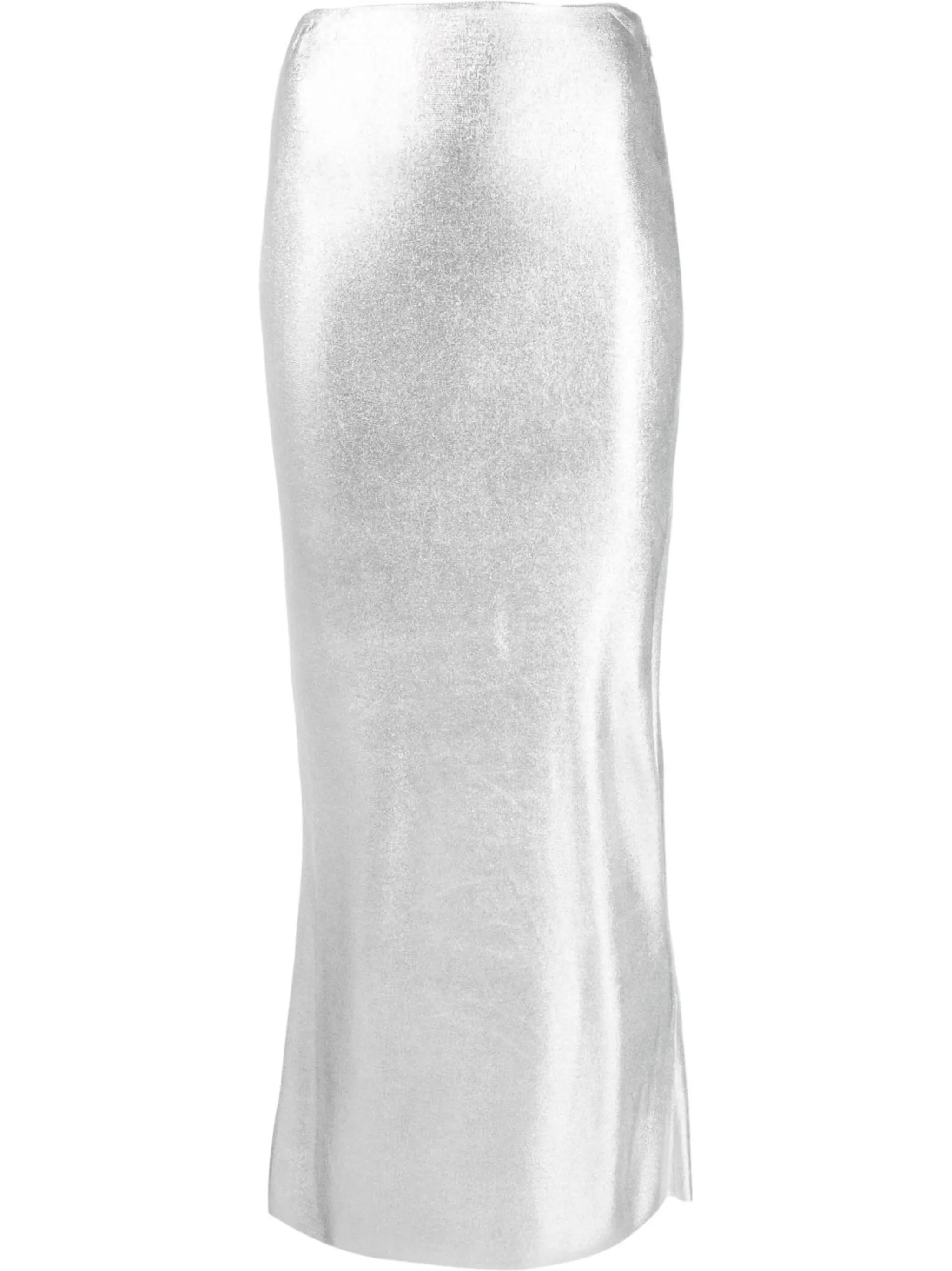 metallic high-waist skirt