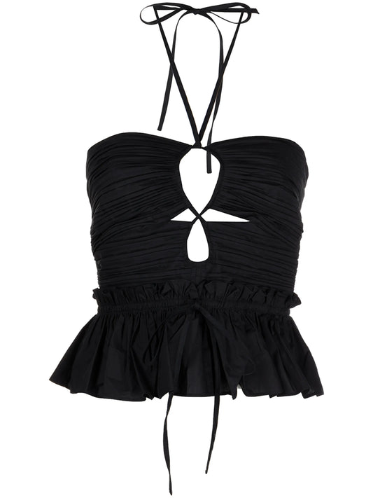 Angelina peplum halter top