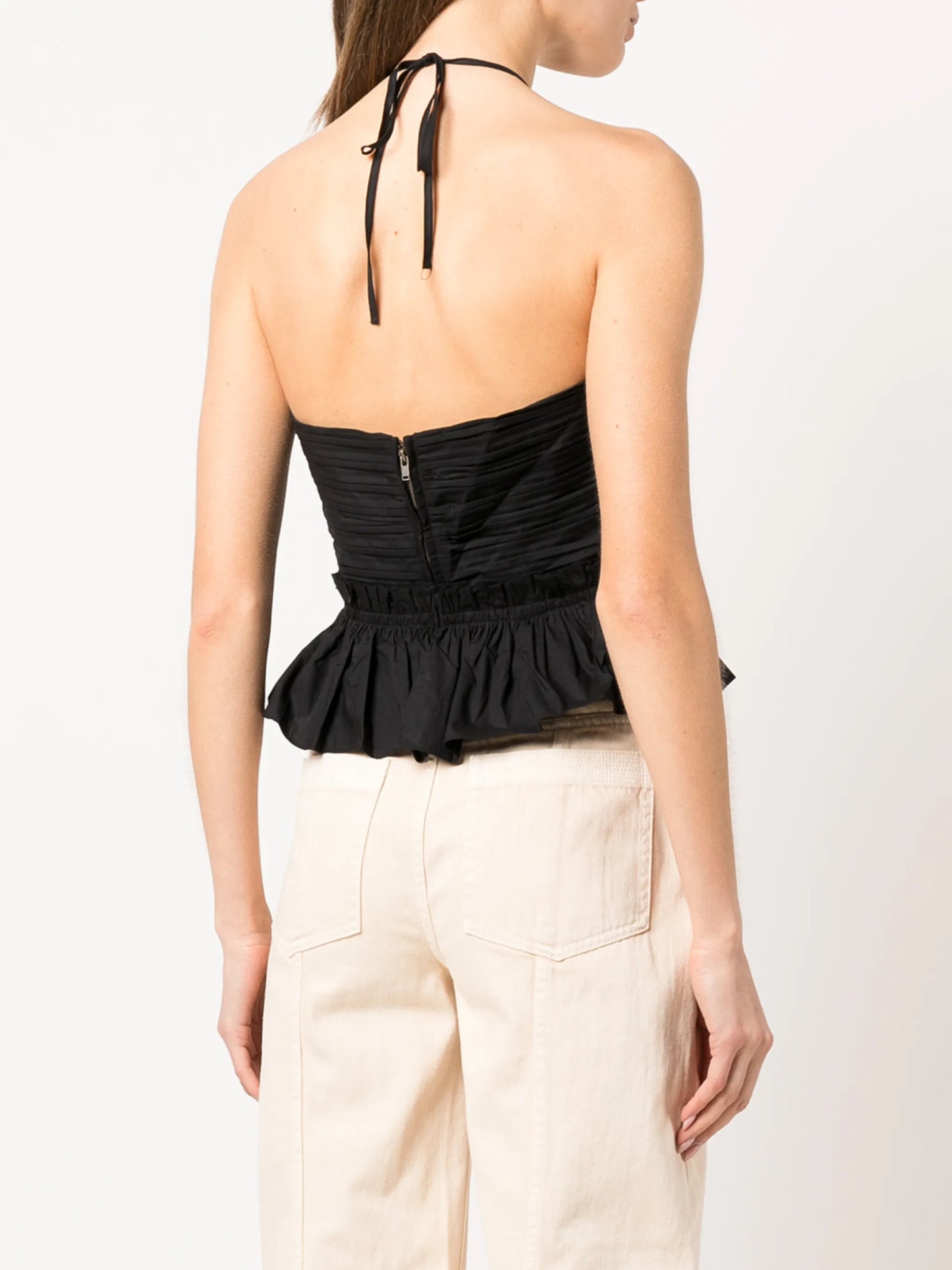 Angelina peplum halter top