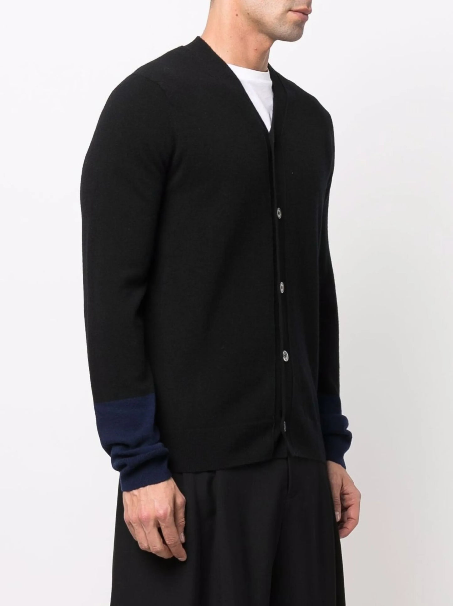 two-tone wool cardigan