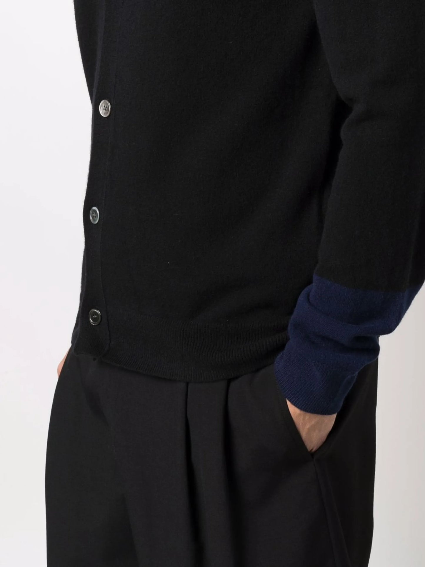 two-tone wool cardigan
