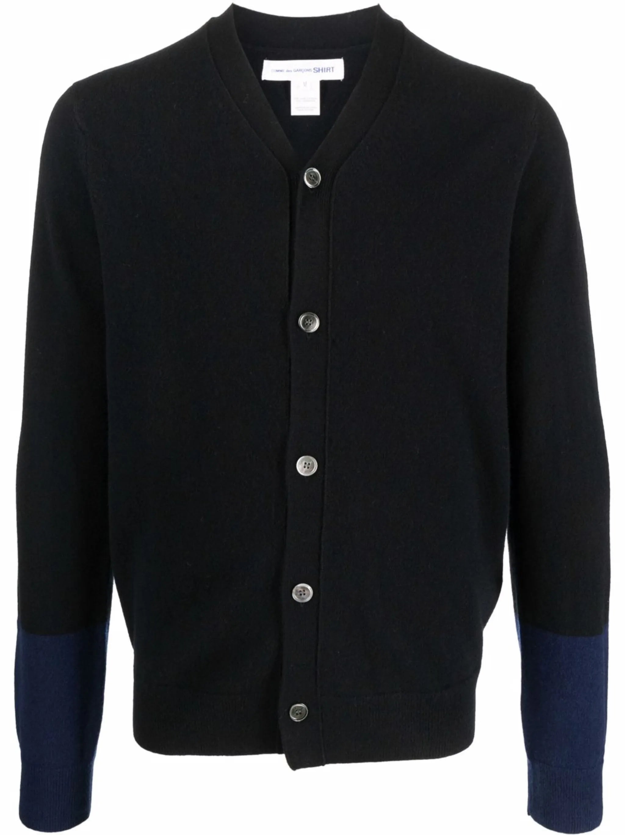 two-tone wool cardigan