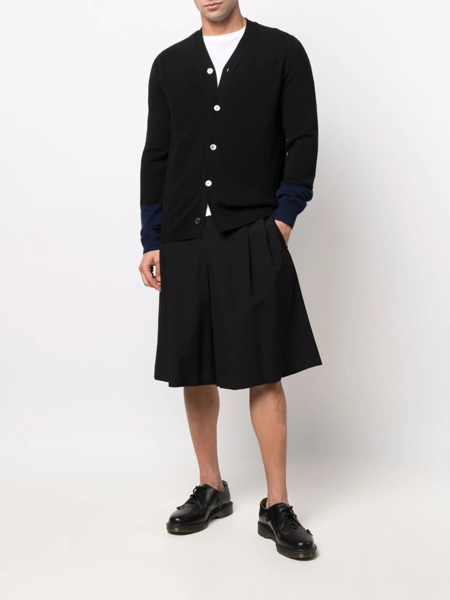 two-tone wool cardigan