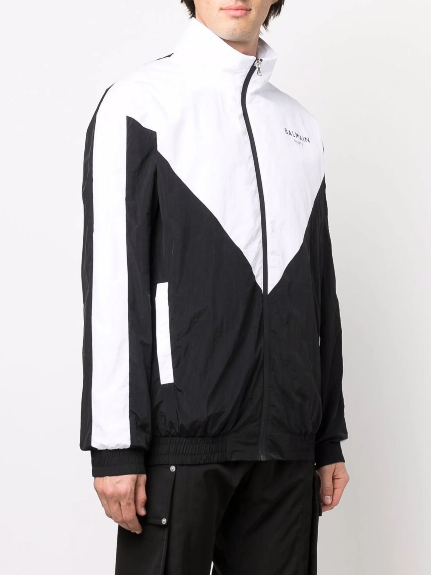 logo-print multi-cut track jacket