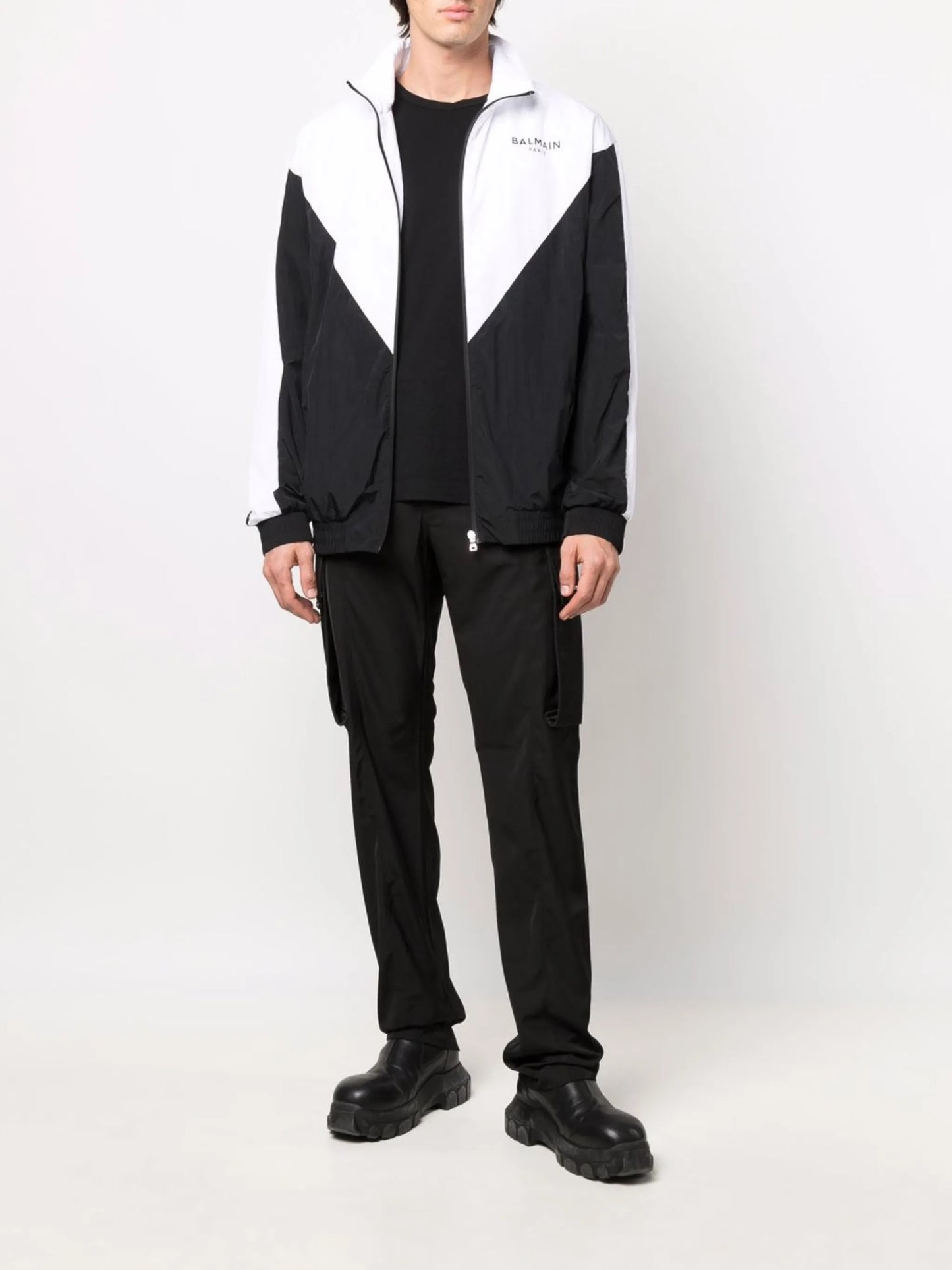 logo-print multi-cut track jacket