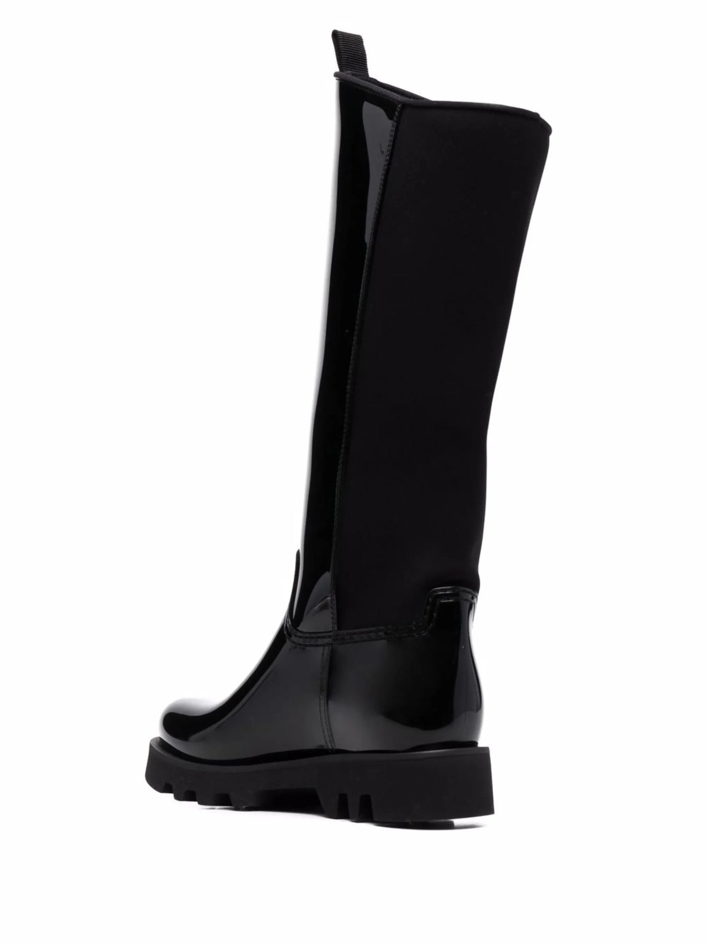 debossed-logo below-knee boots