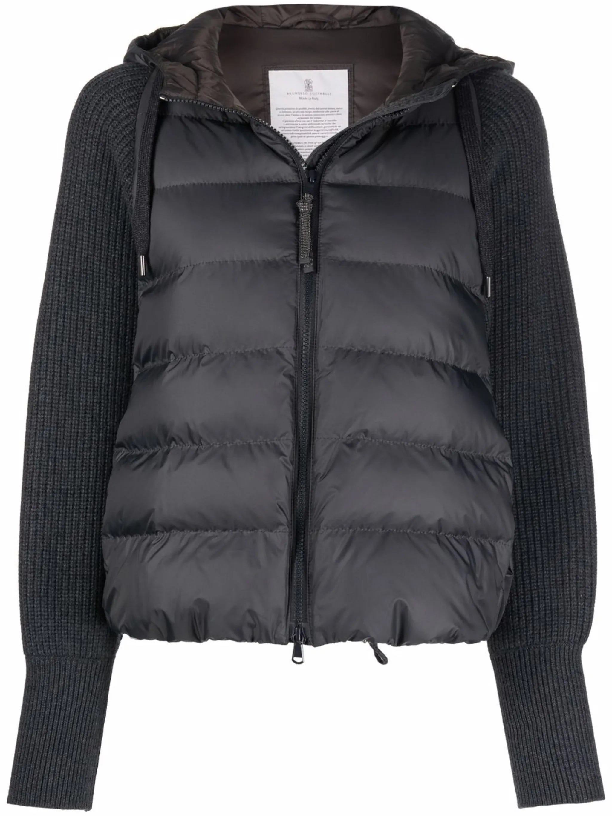 ribbed-knit padded jacket