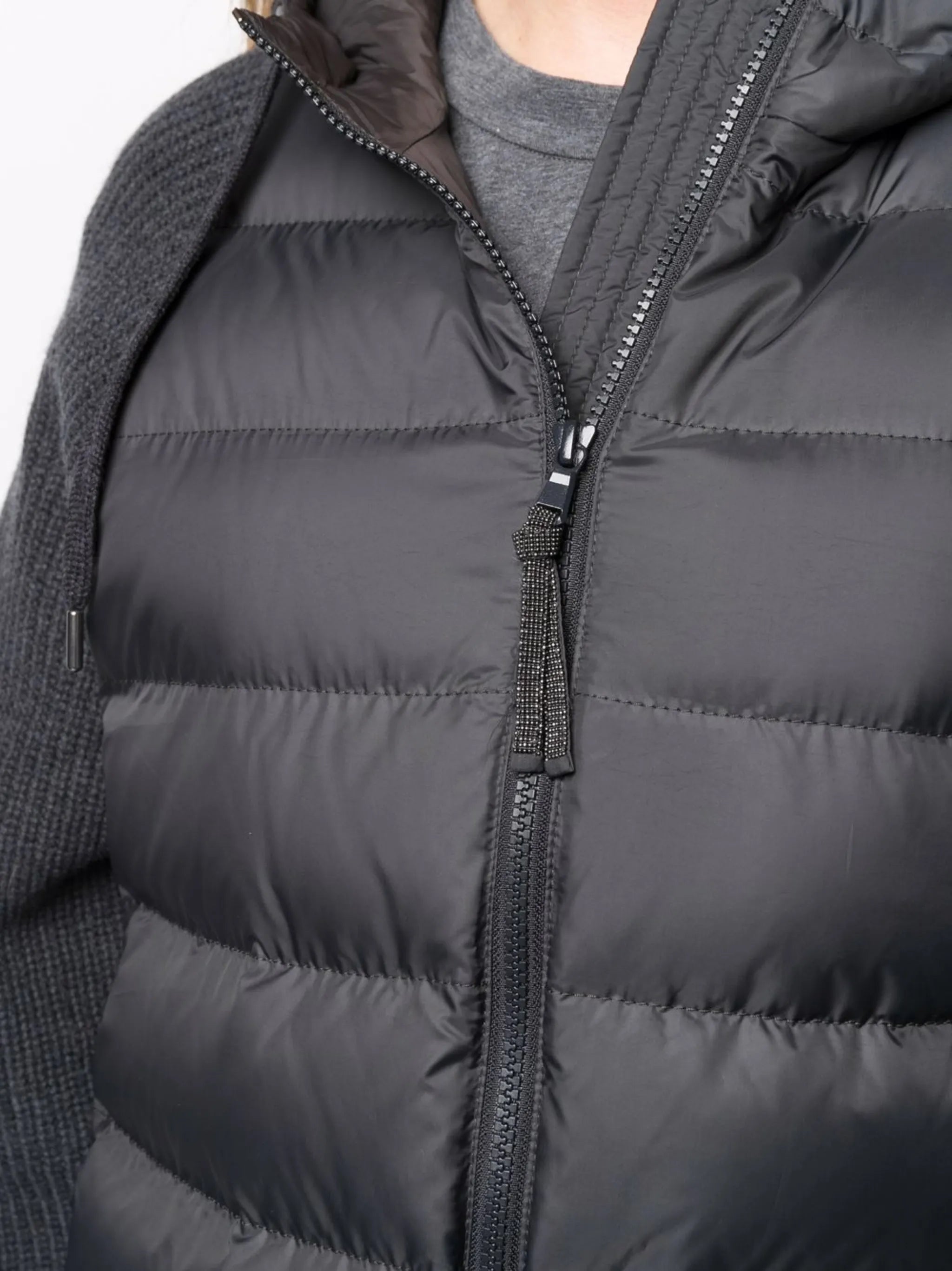 ribbed-knit padded jacket