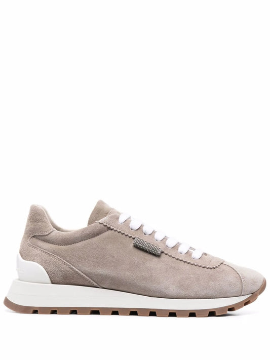 low-top suede sneakers