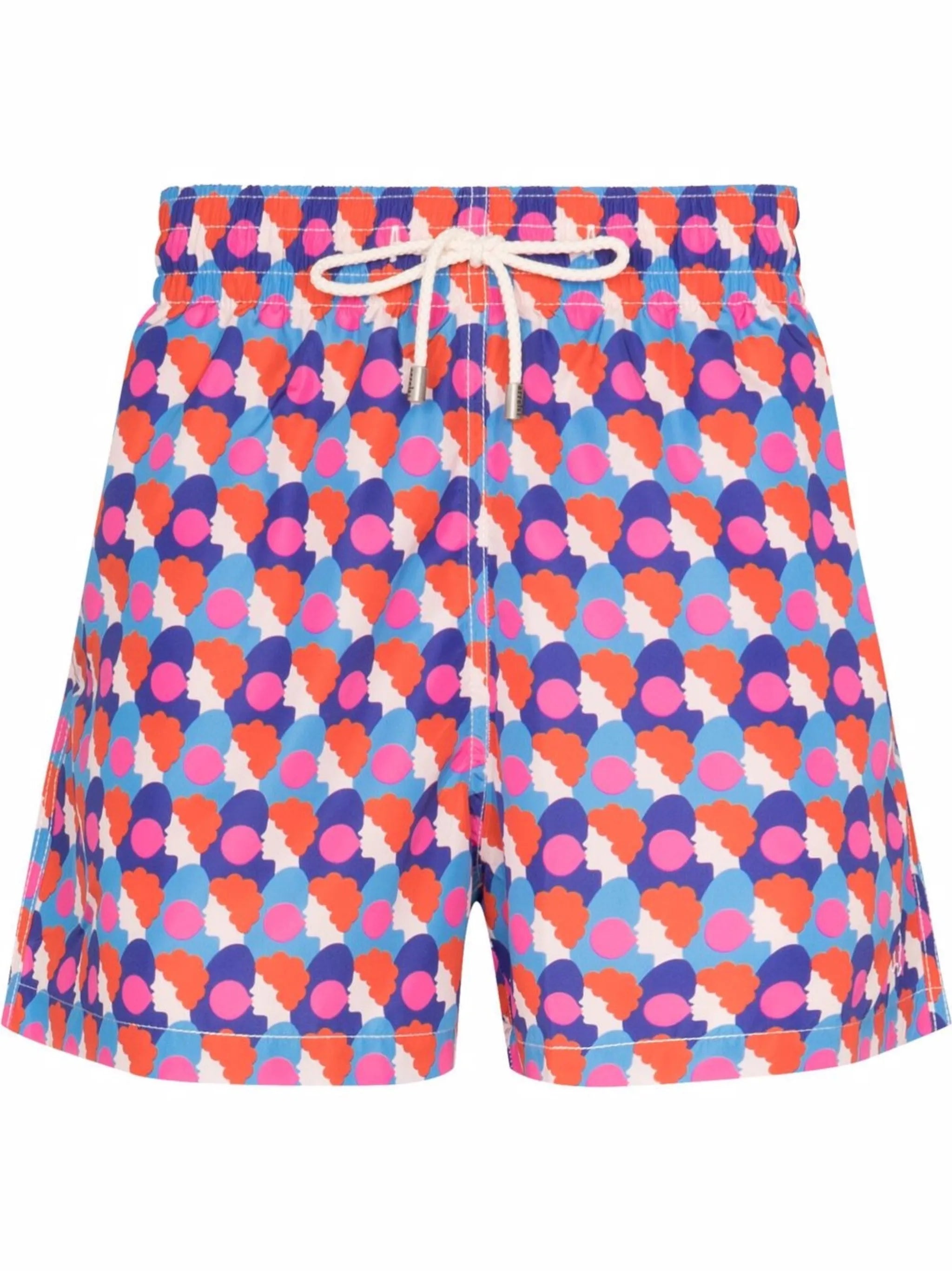 bubblegum-print drawstring swim shorts