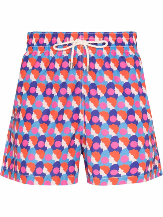 bubblegum-print drawstring swim shorts