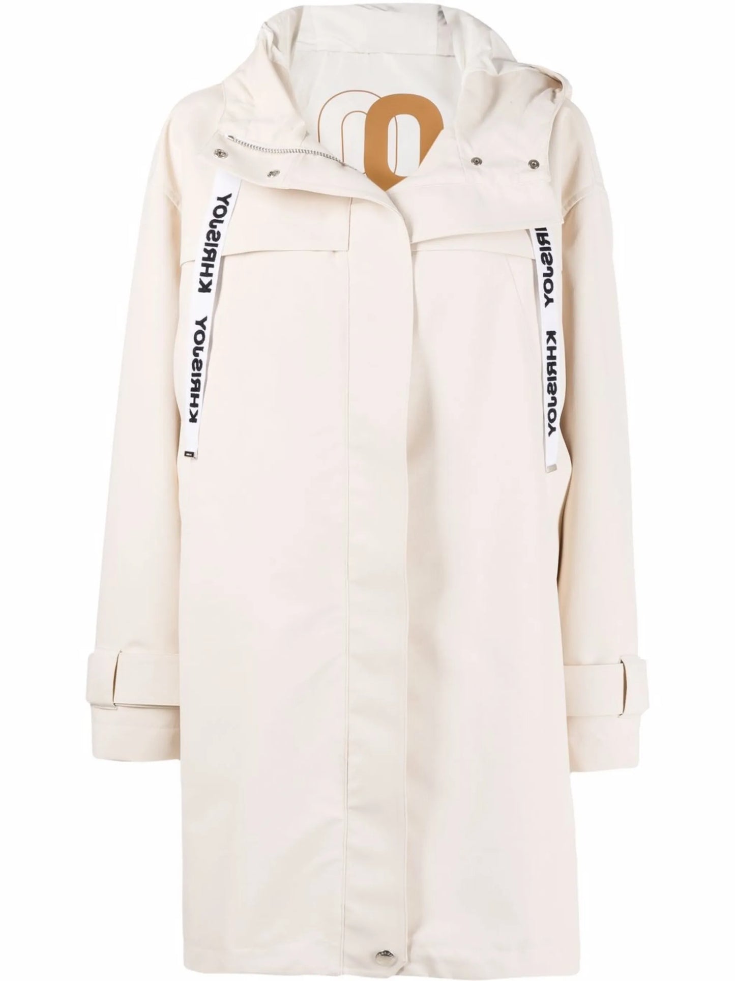 zipped-details hooded rain coat