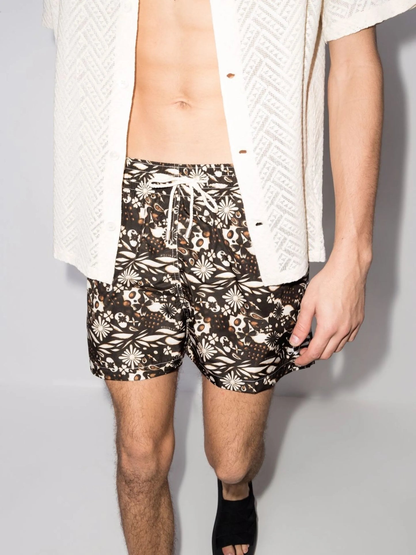 abstract-print drawstring swim shorts