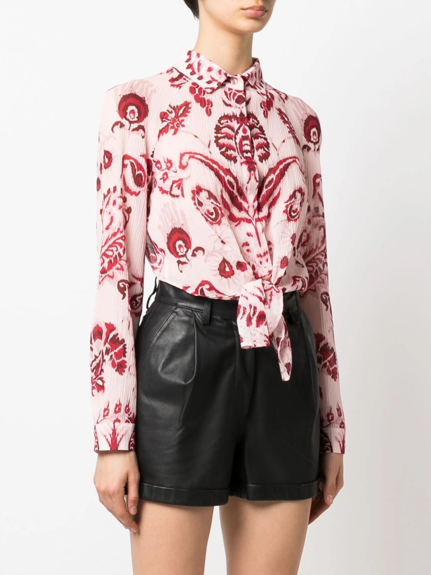 floral paisley-print cropped shirt