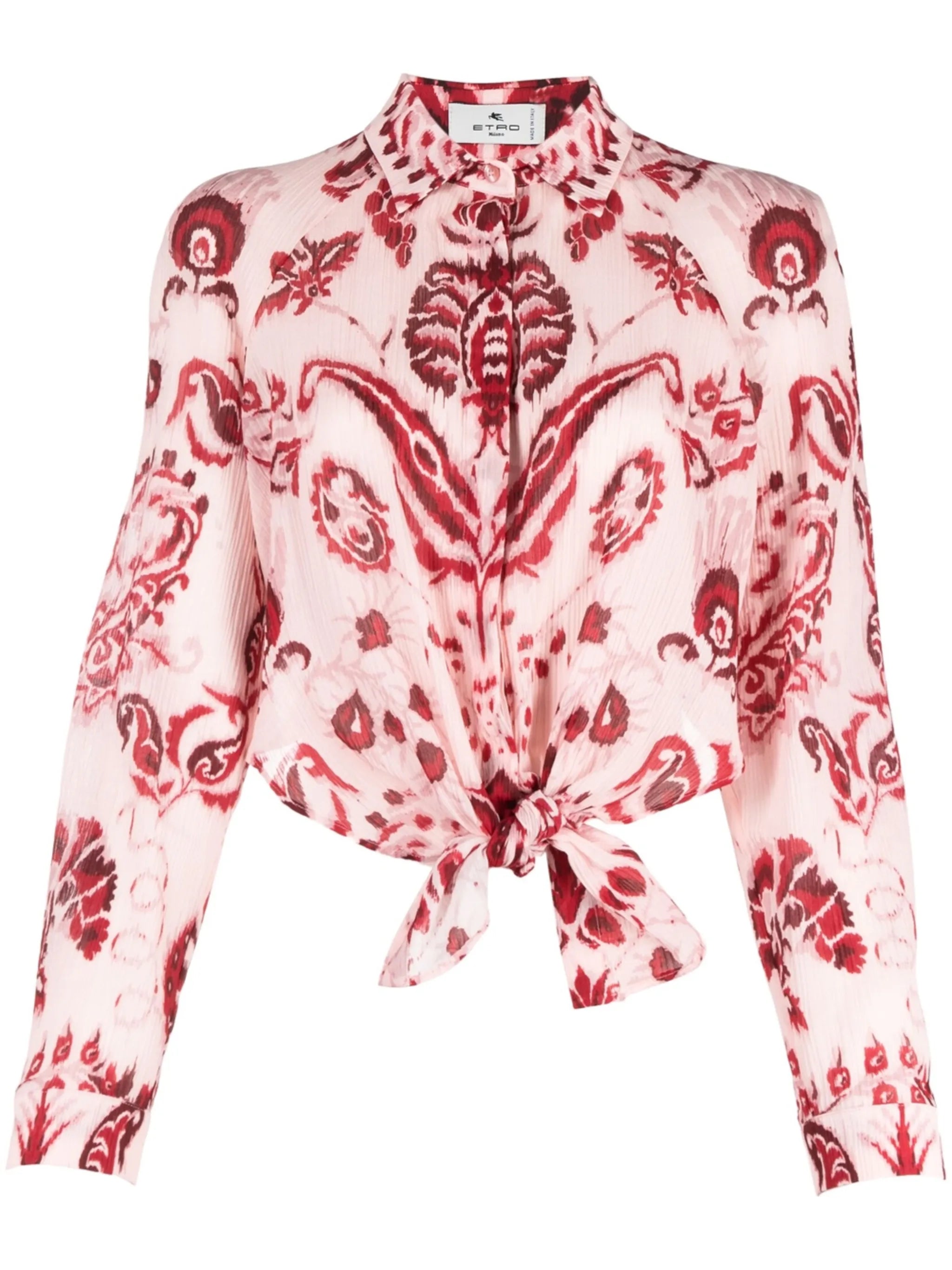 floral paisley-print cropped shirt