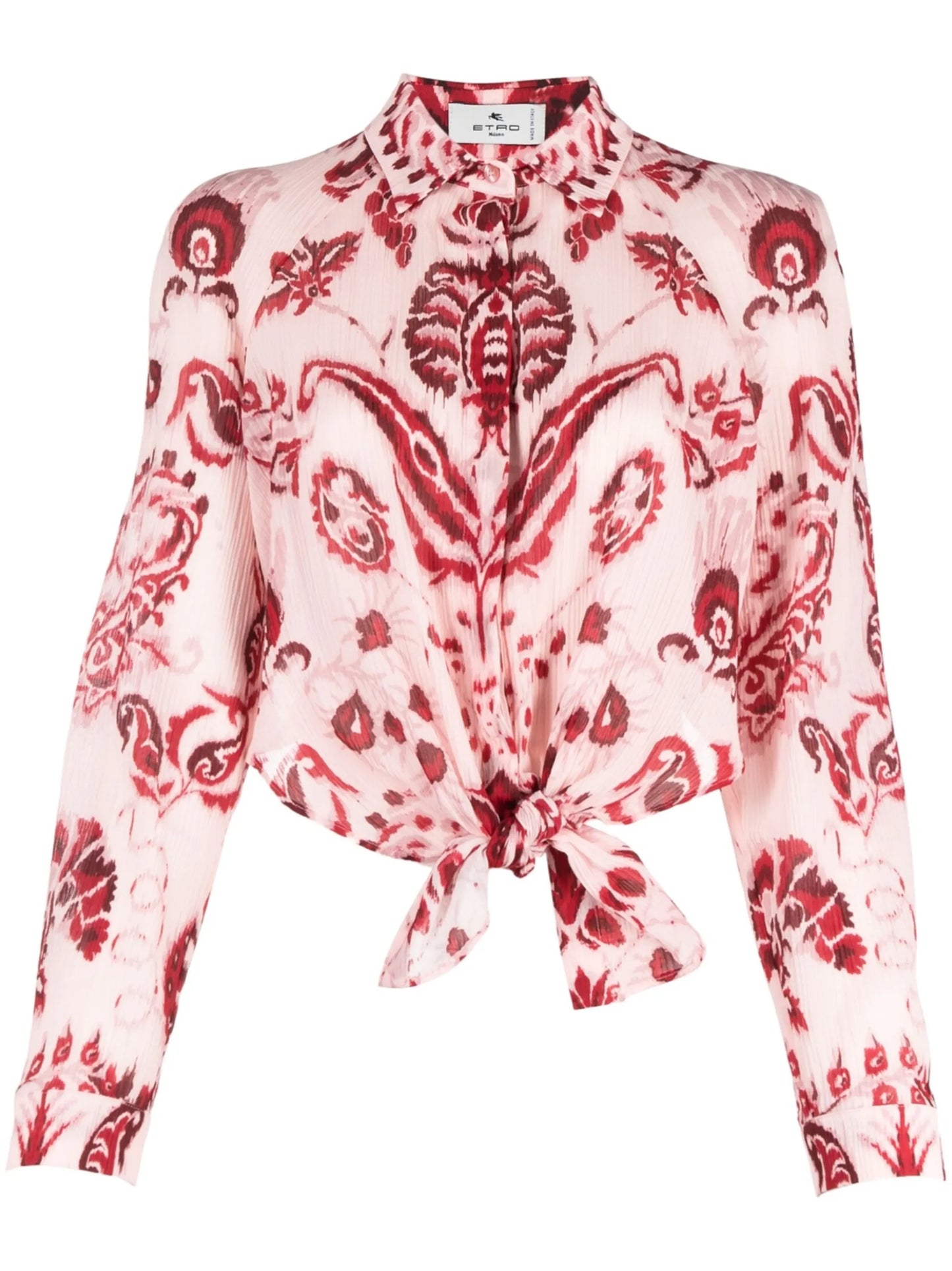 floral paisley-print cropped shirt