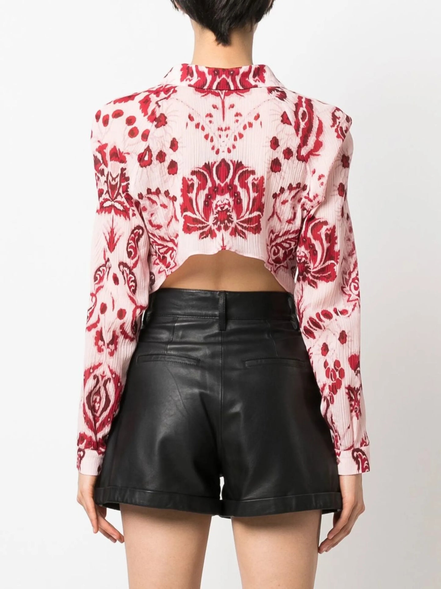 floral paisley-print cropped shirt