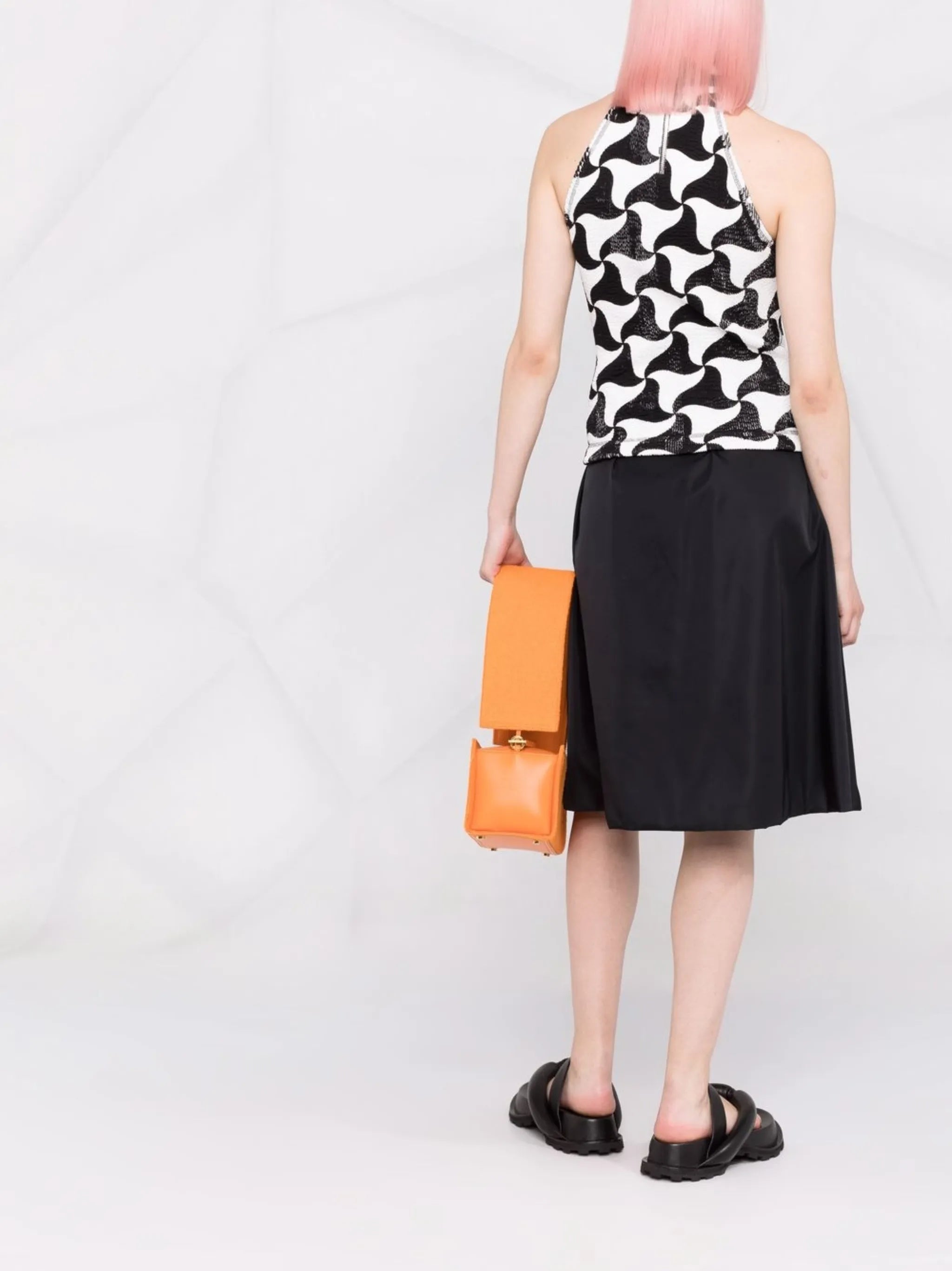triangle-print sleeveless top